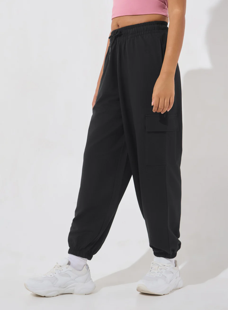 Women's Black Soft Form Loose Fit Joggers - Image 5