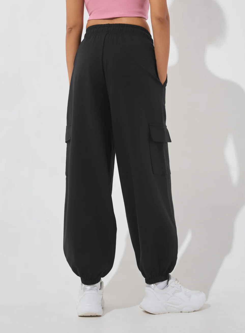 Women's Black Soft Form Loose Fit Joggers - Image 6