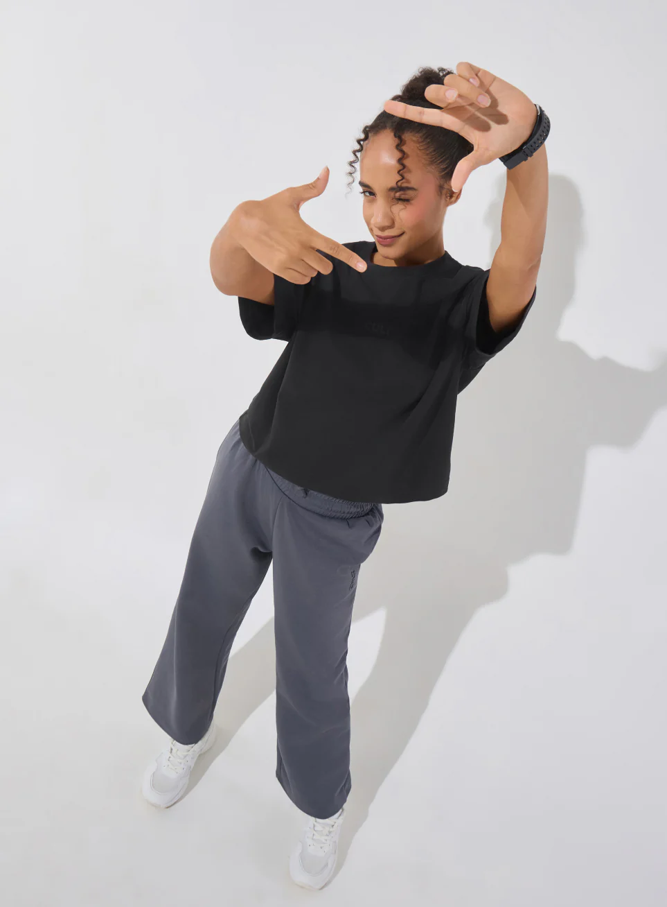 Women's Black Soft Form Mid Boxy T-shirt - Image 3