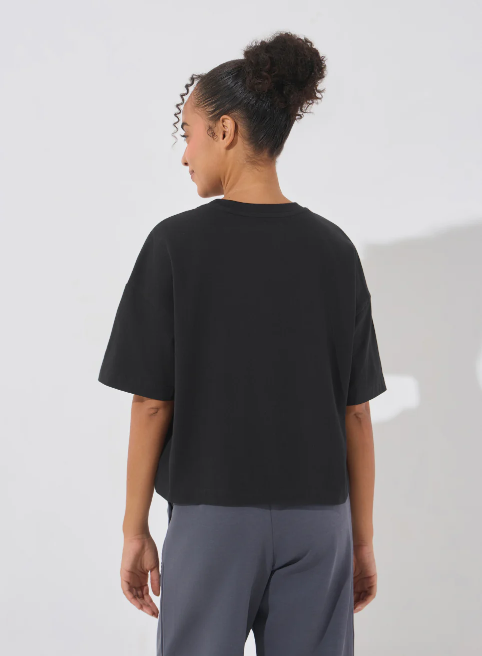 Women's Black Soft Form Mid Boxy T-shirt - Image 6