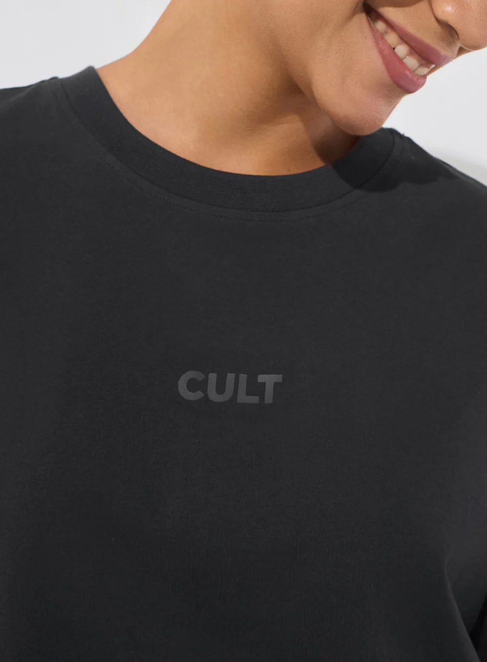Women's Black Soft Form Mid Boxy T-shirt - Image 7