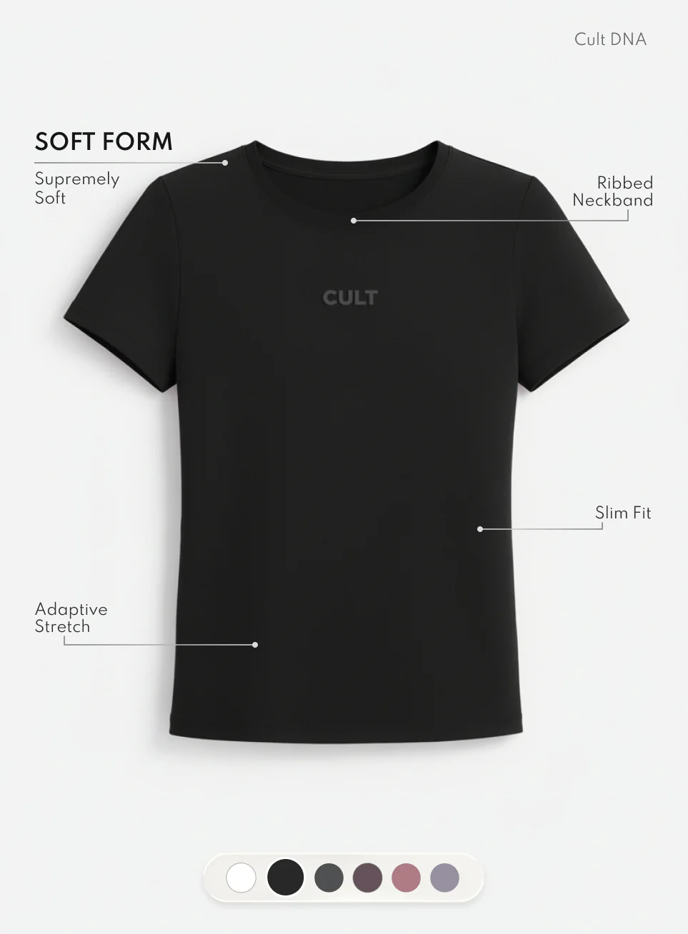 Women's Black Soft Form Snug T-shirt - Image 4
