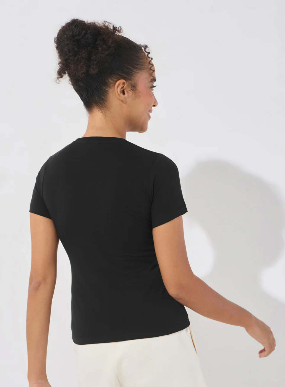 Women's Black Soft Form Snug T-shirt - Image 6