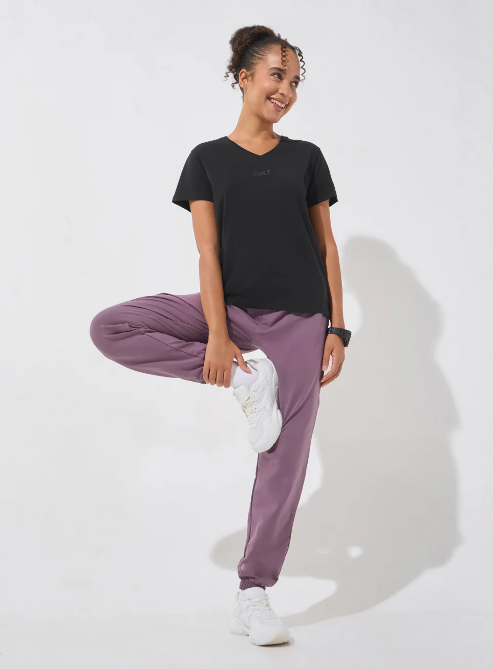 Women's Black Soft Form V-Neck T-shirt - Image 2
