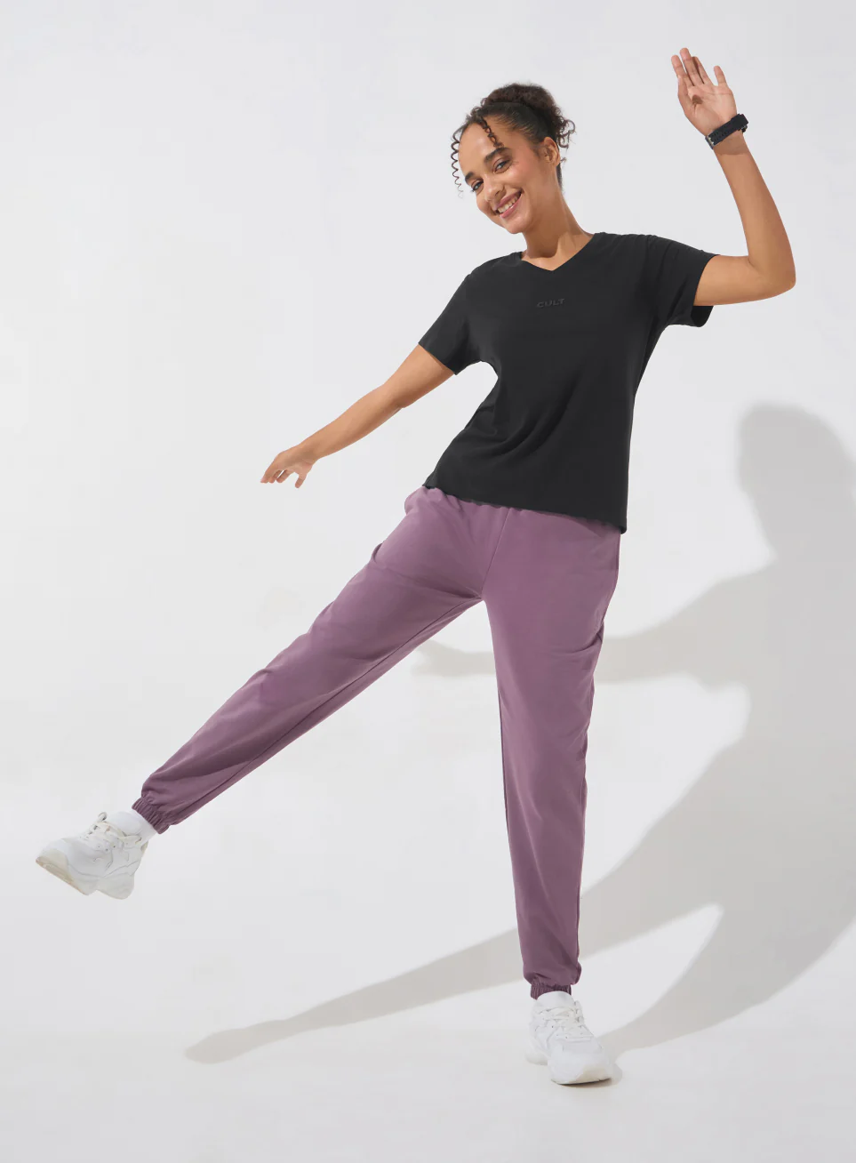 Women's Black Soft Form V-Neck T-shirt - Image 3