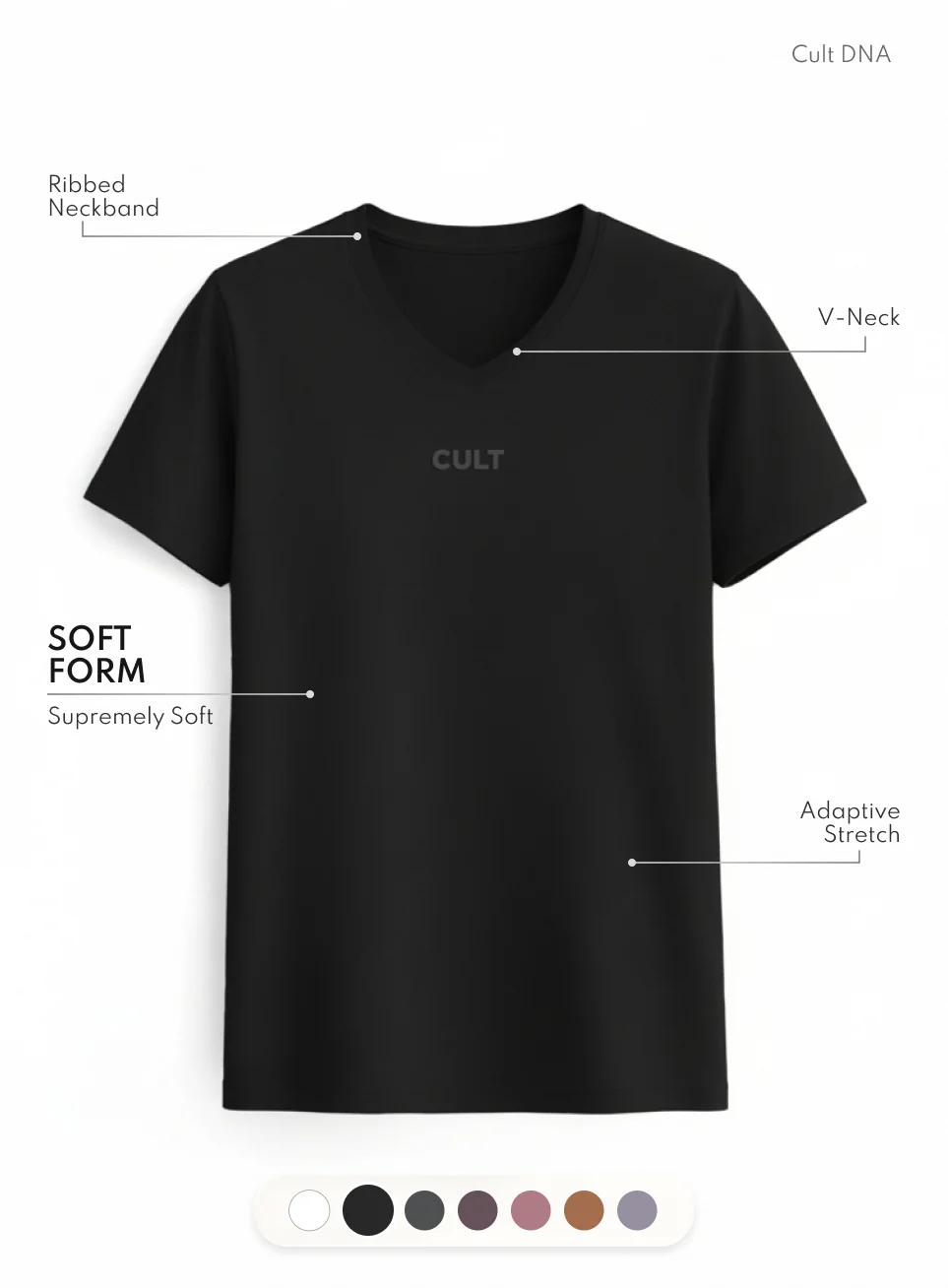 Women's Black Soft Form V-Neck T-shirt - Image 4