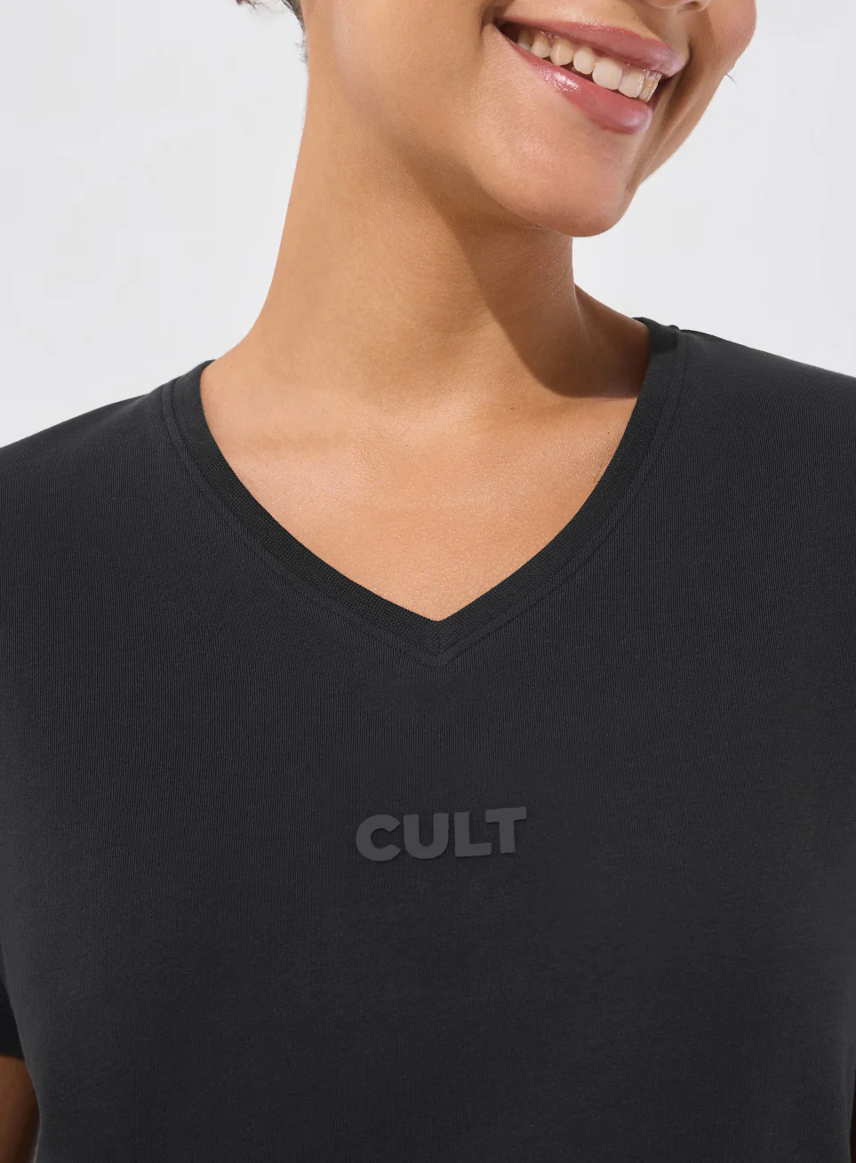 Women's Black Soft Form V-Neck T-shirt - Image 7