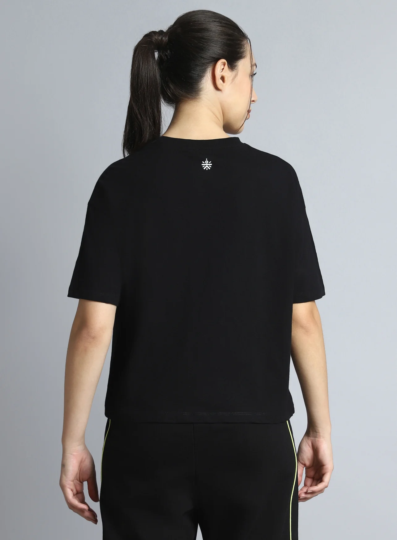 Women's Black Sports Club Relaxed fit T-shirt - Image 6