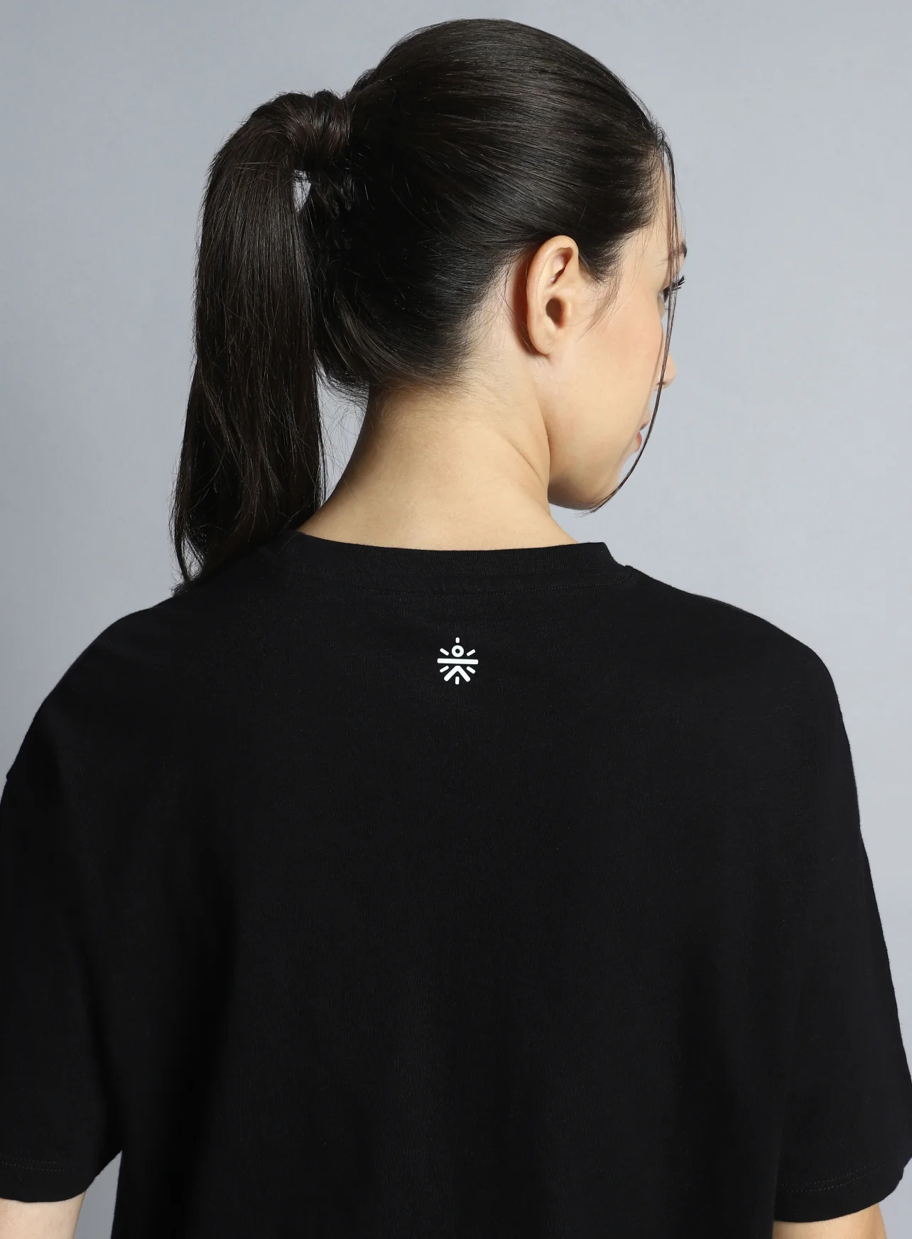 Women's Black Sports Club Relaxed fit T-shirt - Image 8