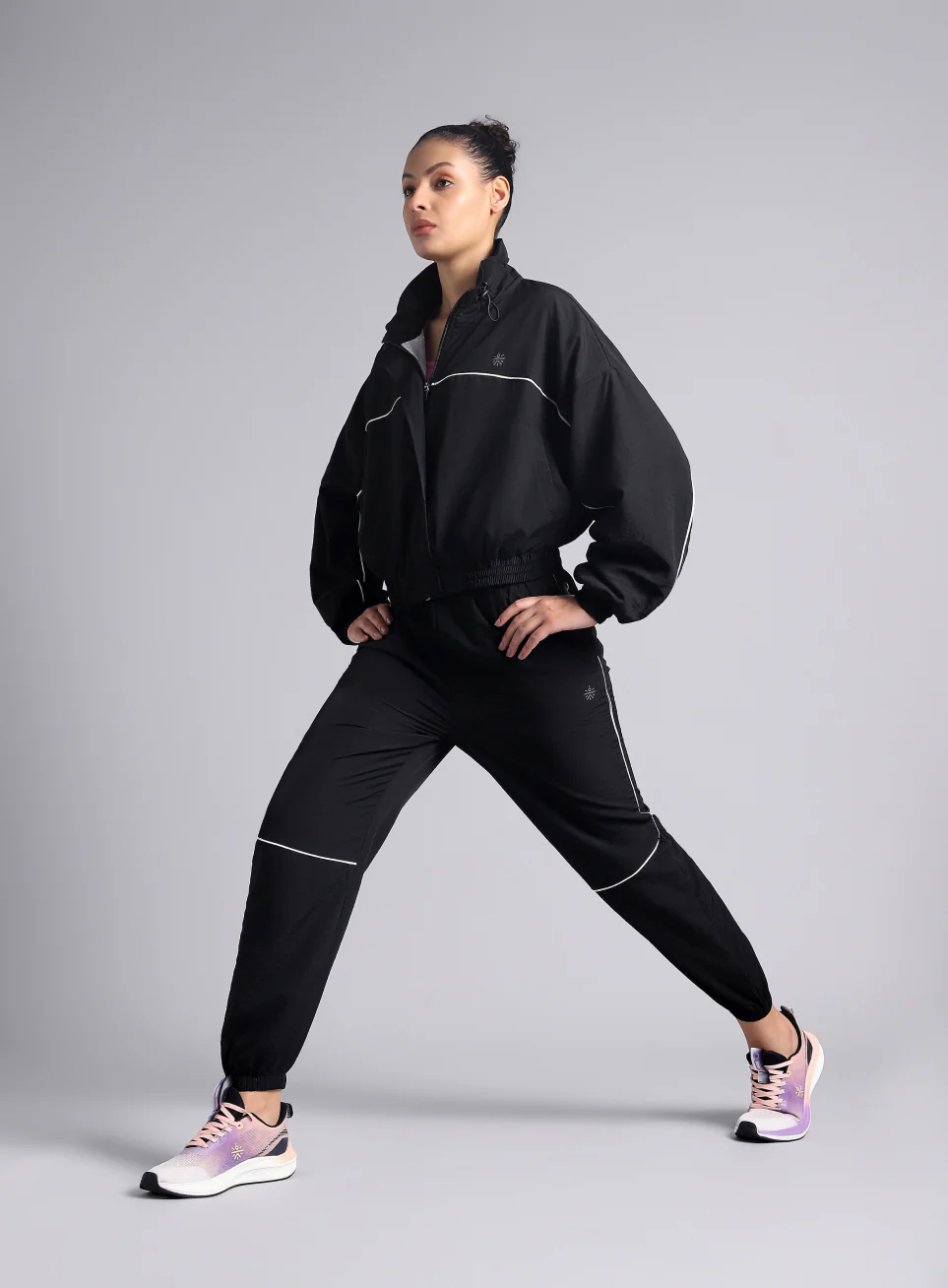 Women's Black Sporty Outrun Track Suit - Image 2