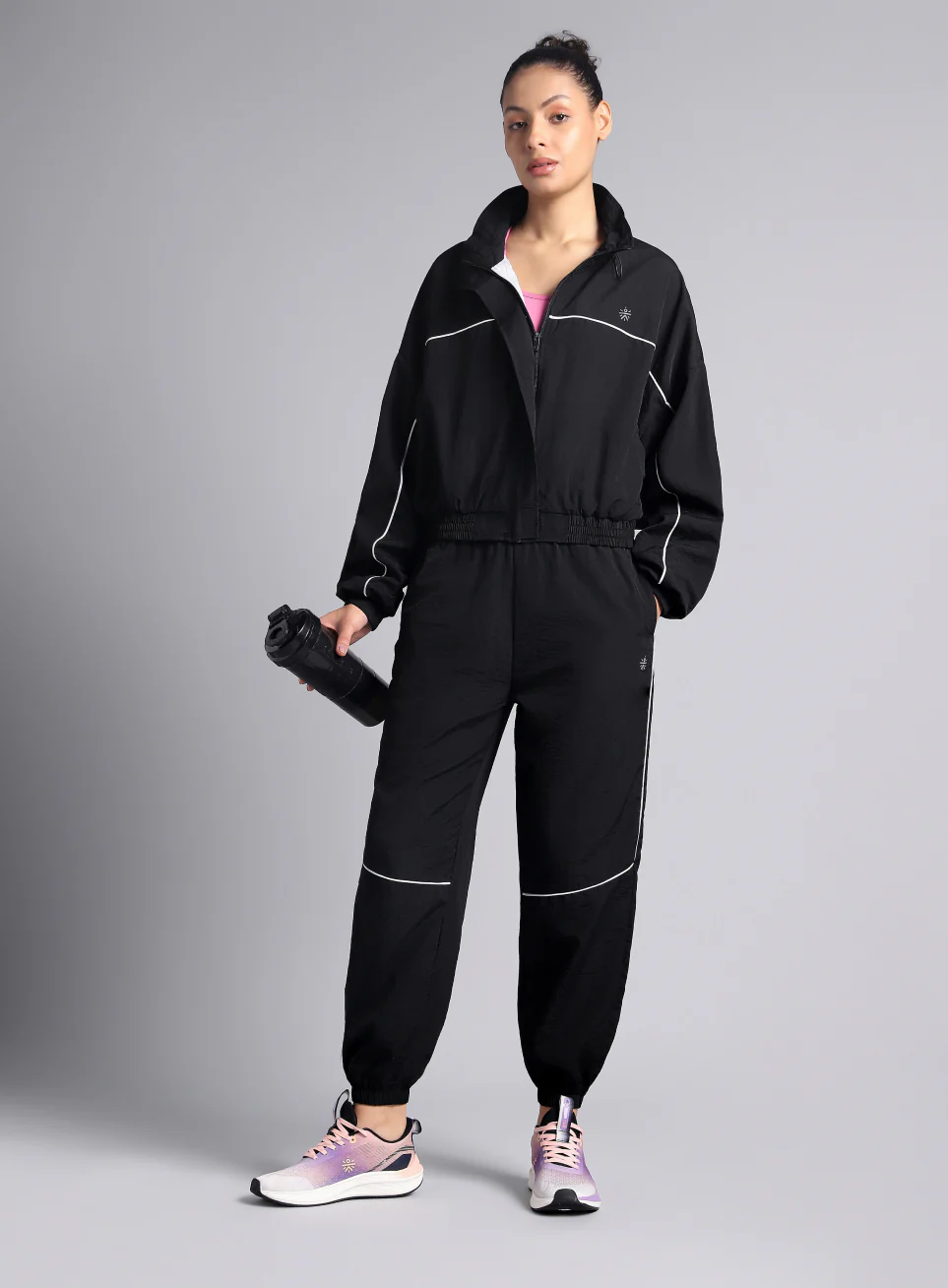 Women's Black Sporty Outrun Track Suit - Image 3