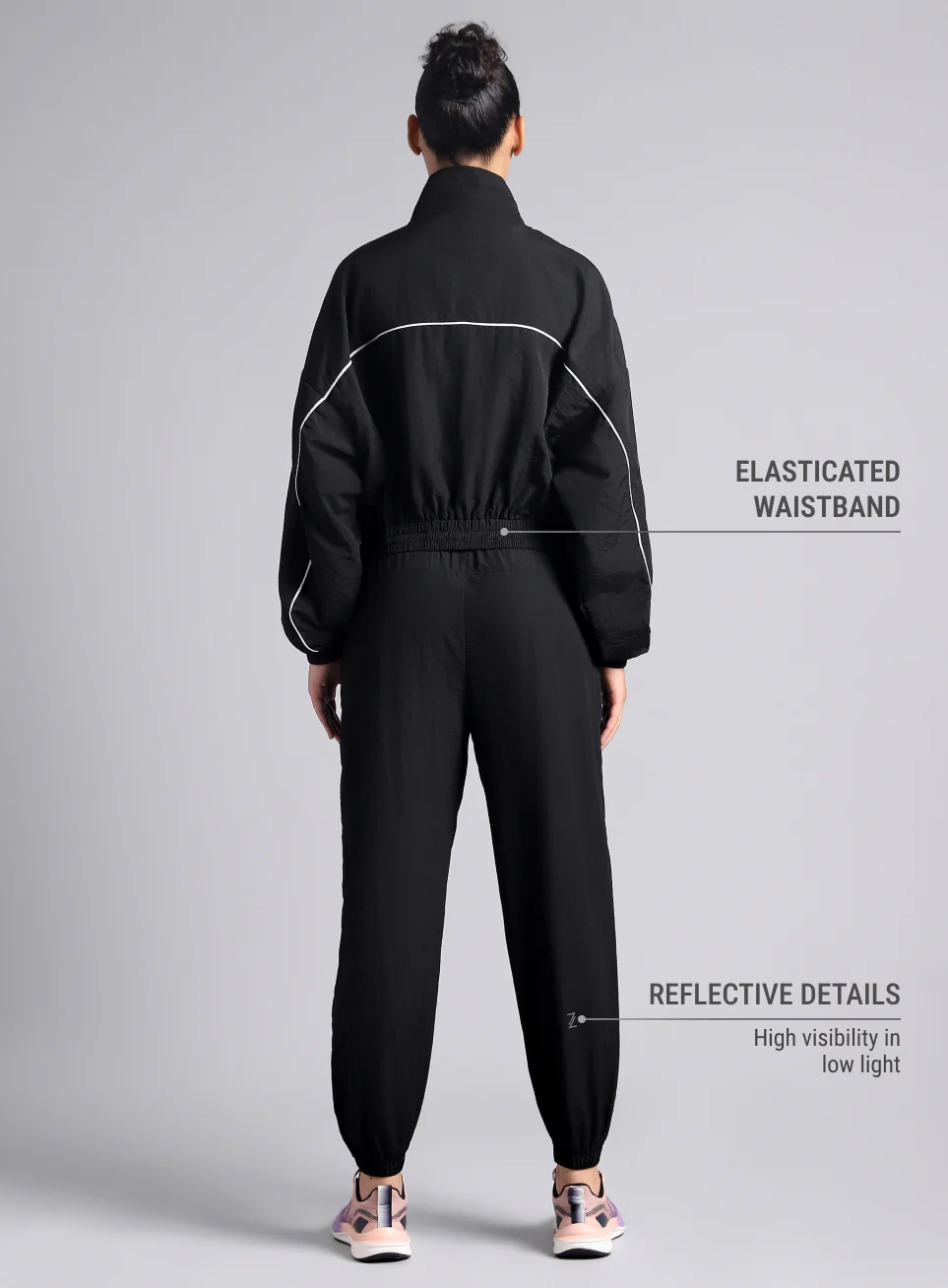 Women's Black Sporty Outrun Track Suit - Image 6