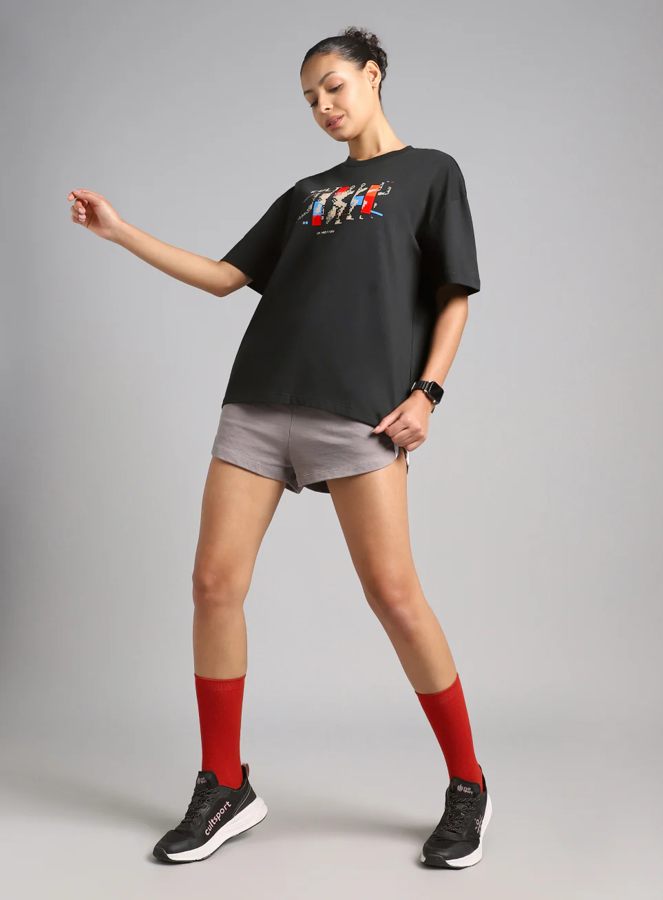 Women's Black Stay In Motion T-shirt - Image 3
