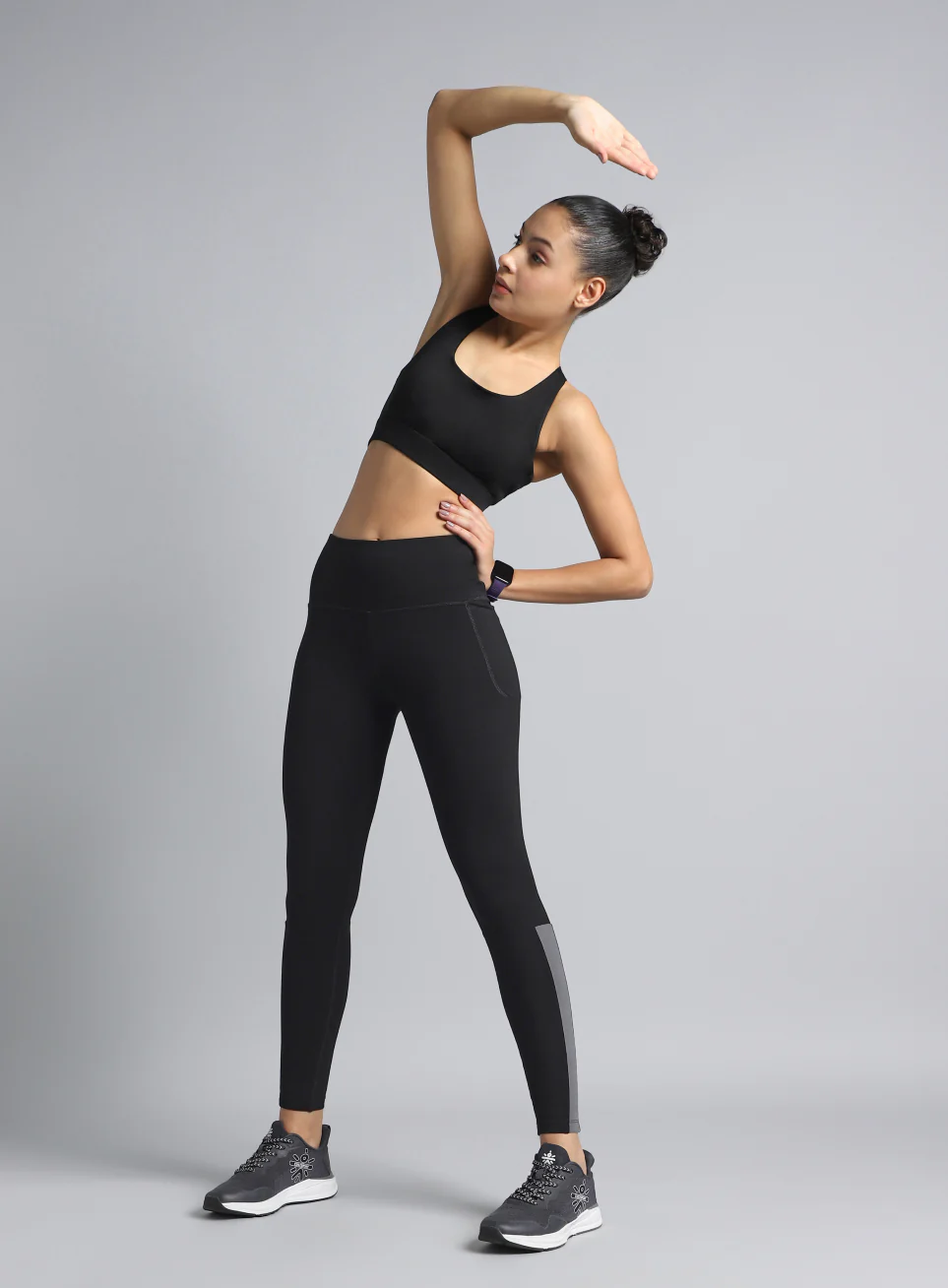 Women's Black Step Up Cotton Tights - Image 3