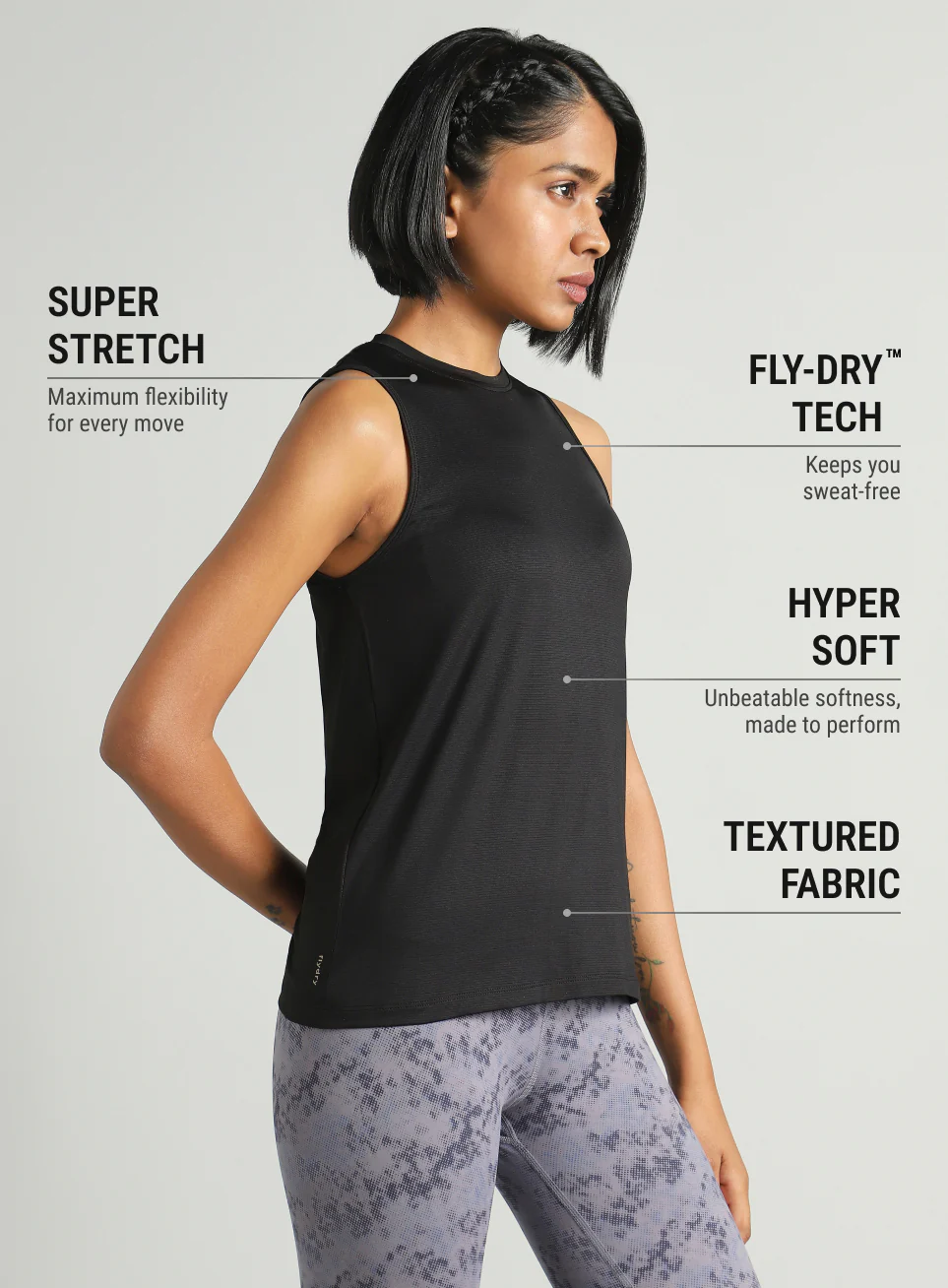 Women's Black Swift Back Vent Training Tank Top - Image 5