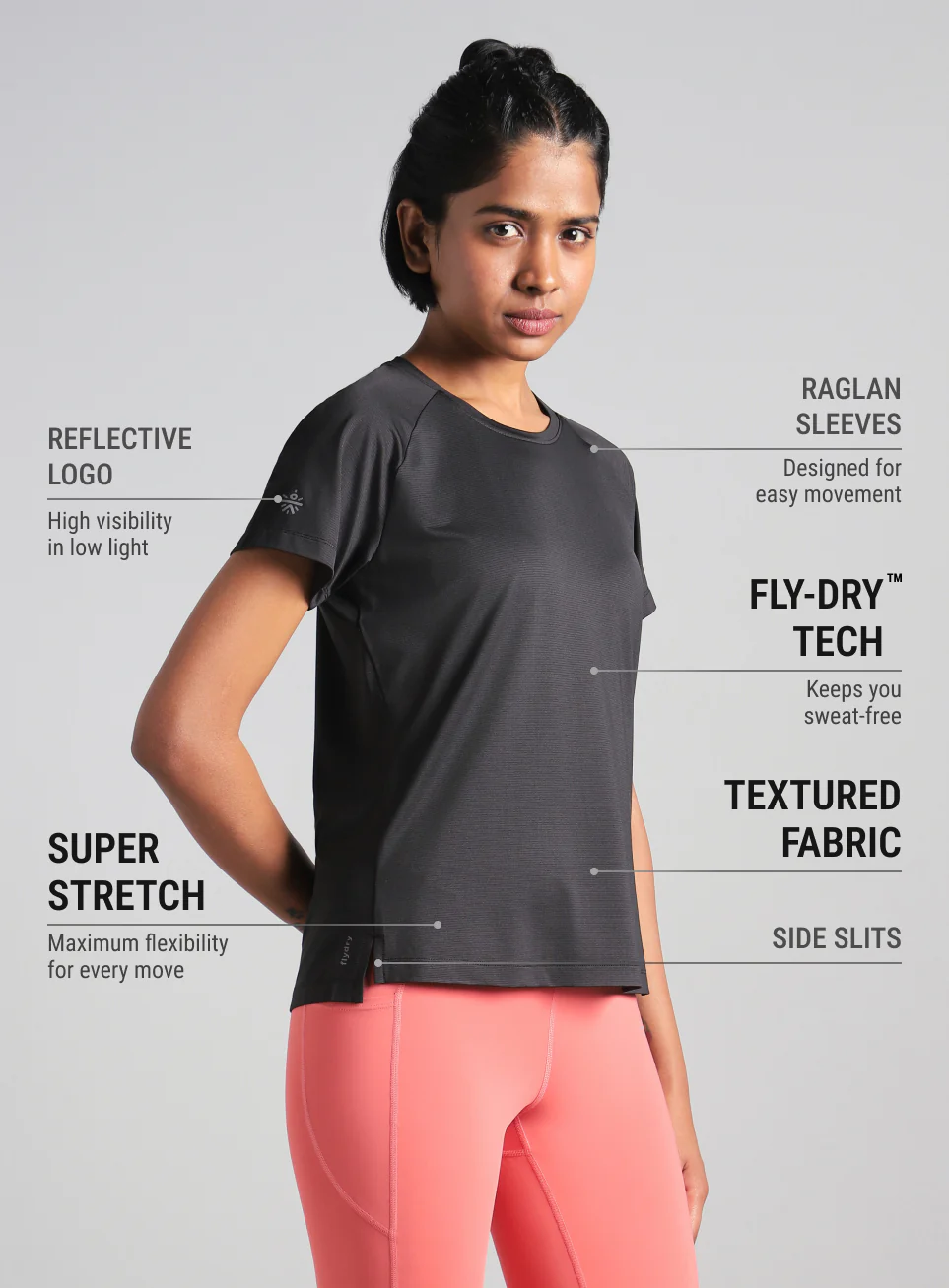 Women's Black Swift Runner Tee - Image 5