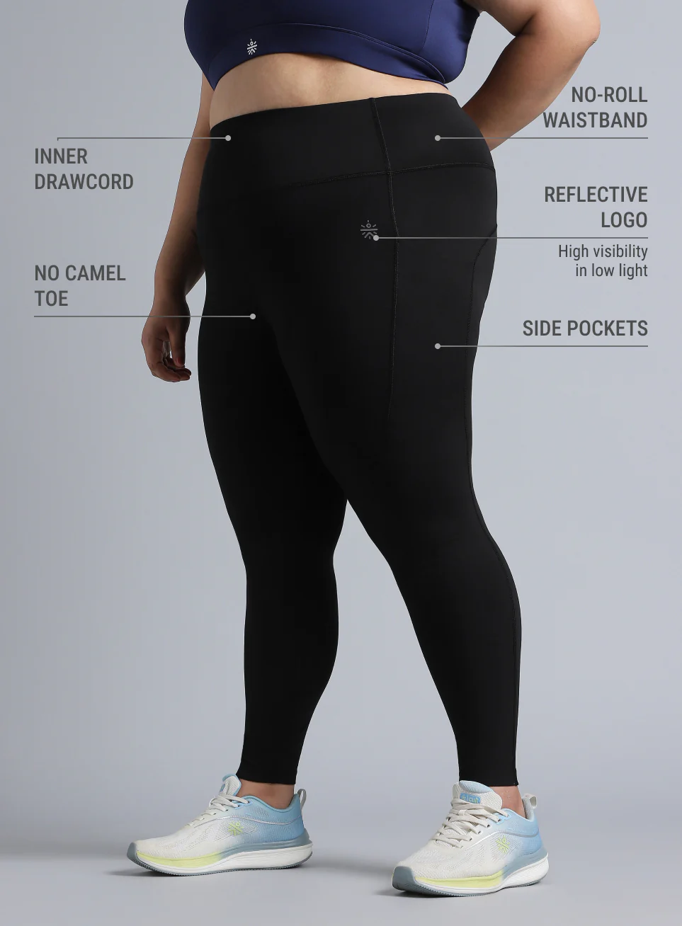 Women's Black the Run Project Comflex Plus Size Tights - Image 5