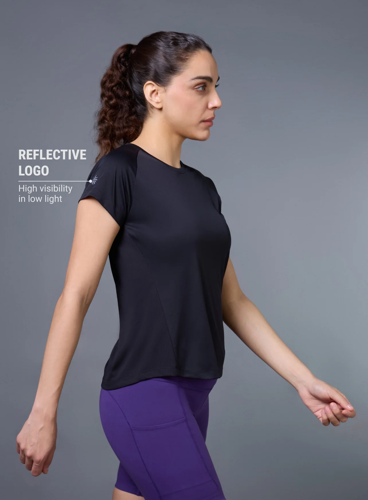 Women's Black The Runner's Essential T-shirt - Image 5