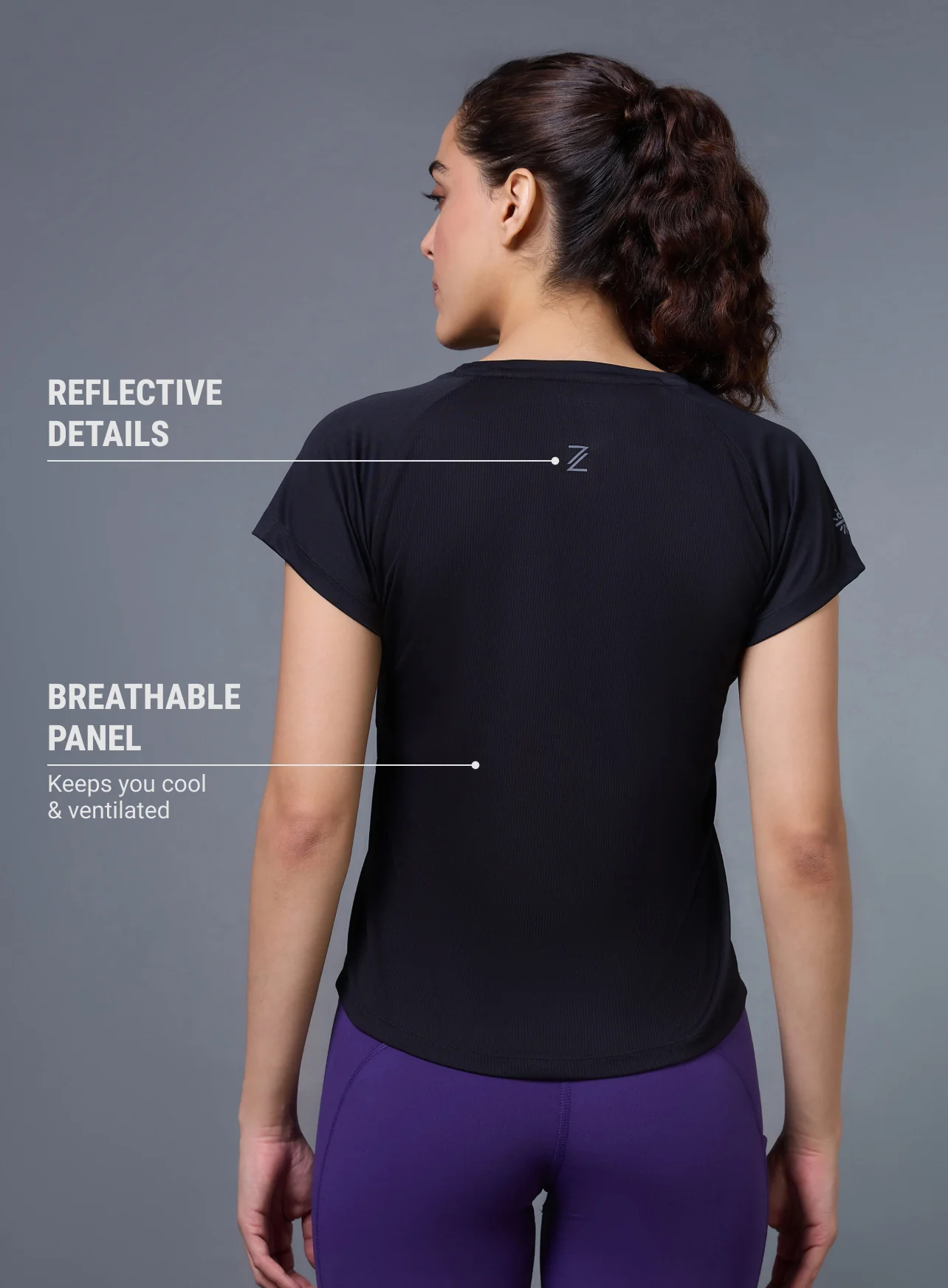 Women's Black The Runner's Essential T-shirt - Image 6