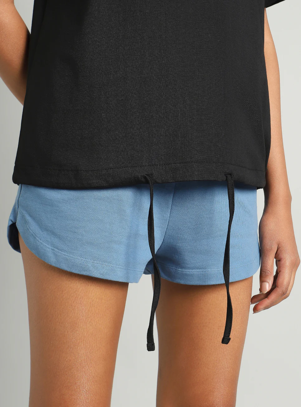 Women's Black Tie Up Relaxed Fit T-shirt - Image 8