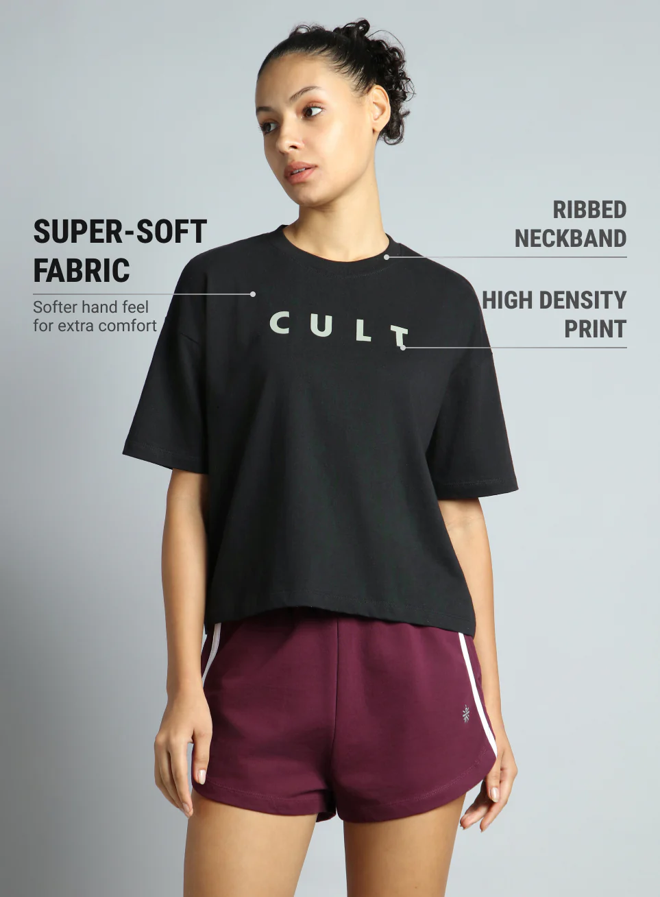 Women's Black Tonal Branding Graphic T-shirt - Image 4