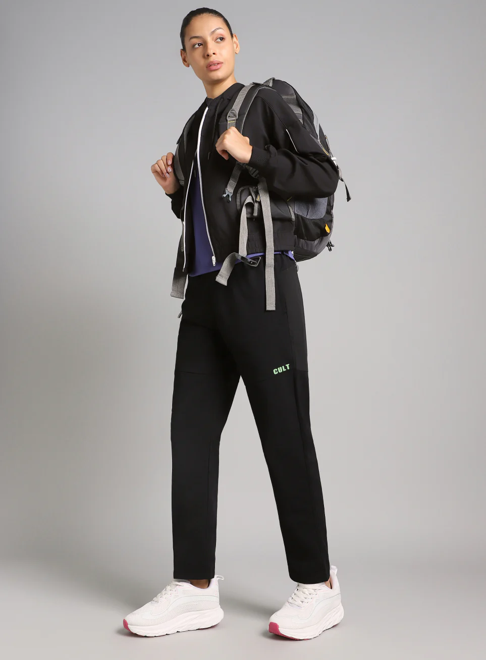 Women's Black Trail Blaze Travel Trackpants - Image 2