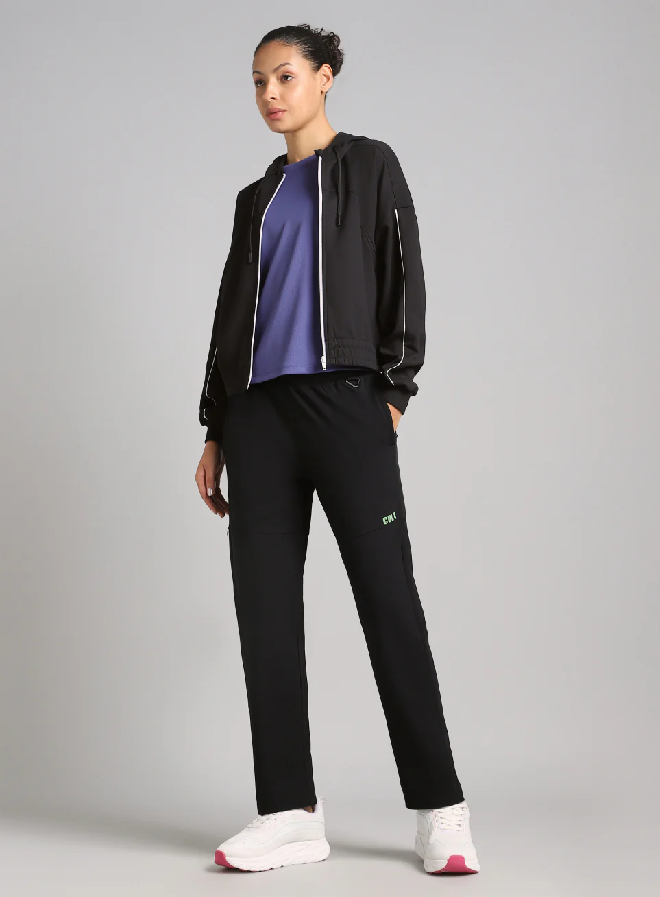 Women's Black Trail Blaze Travel Trackpants - Image 3