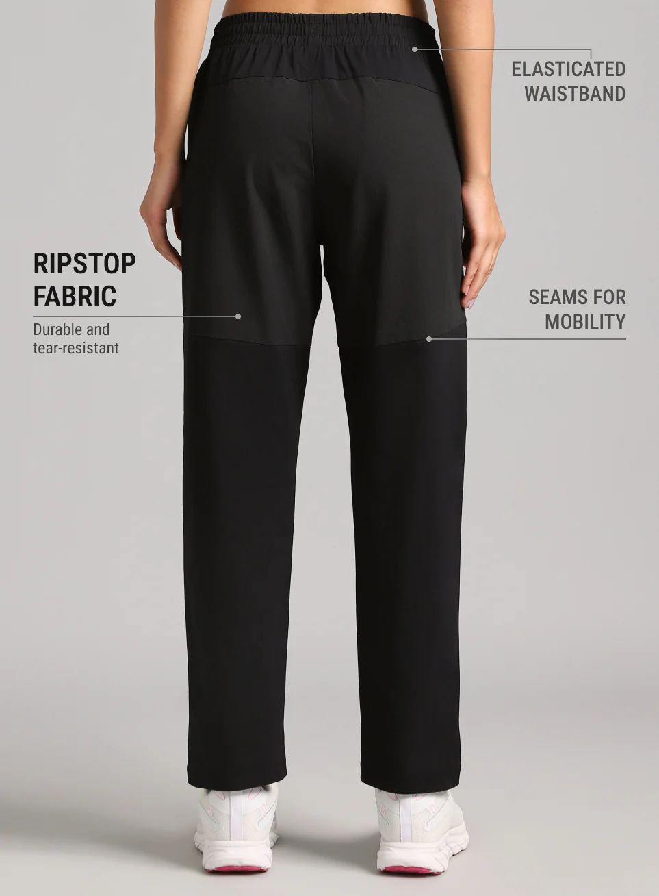 Women's Black Trail Blaze Travel Trackpants - Image 6