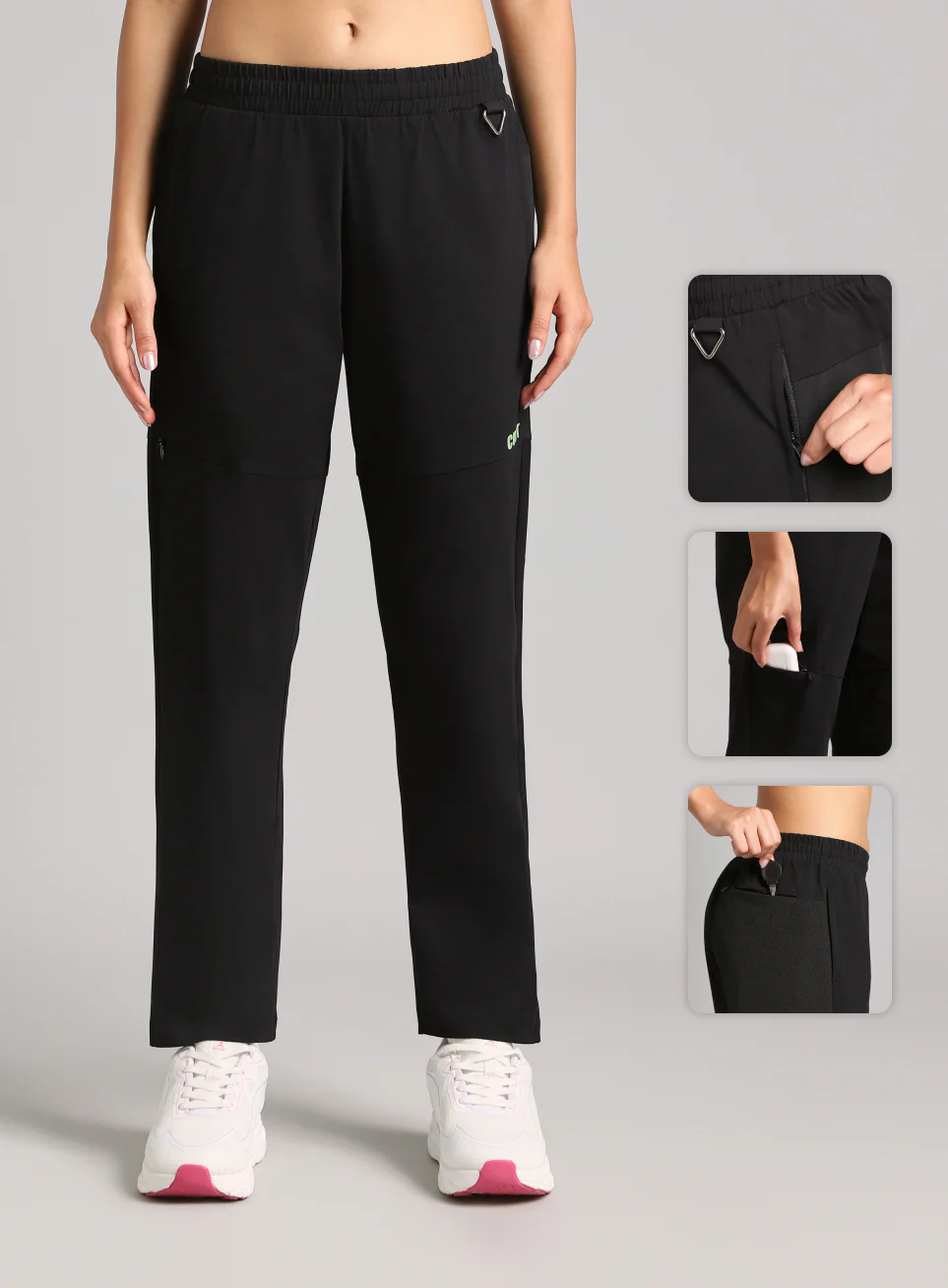 Women's Black Trail Blaze Travel Trackpants - Image 8