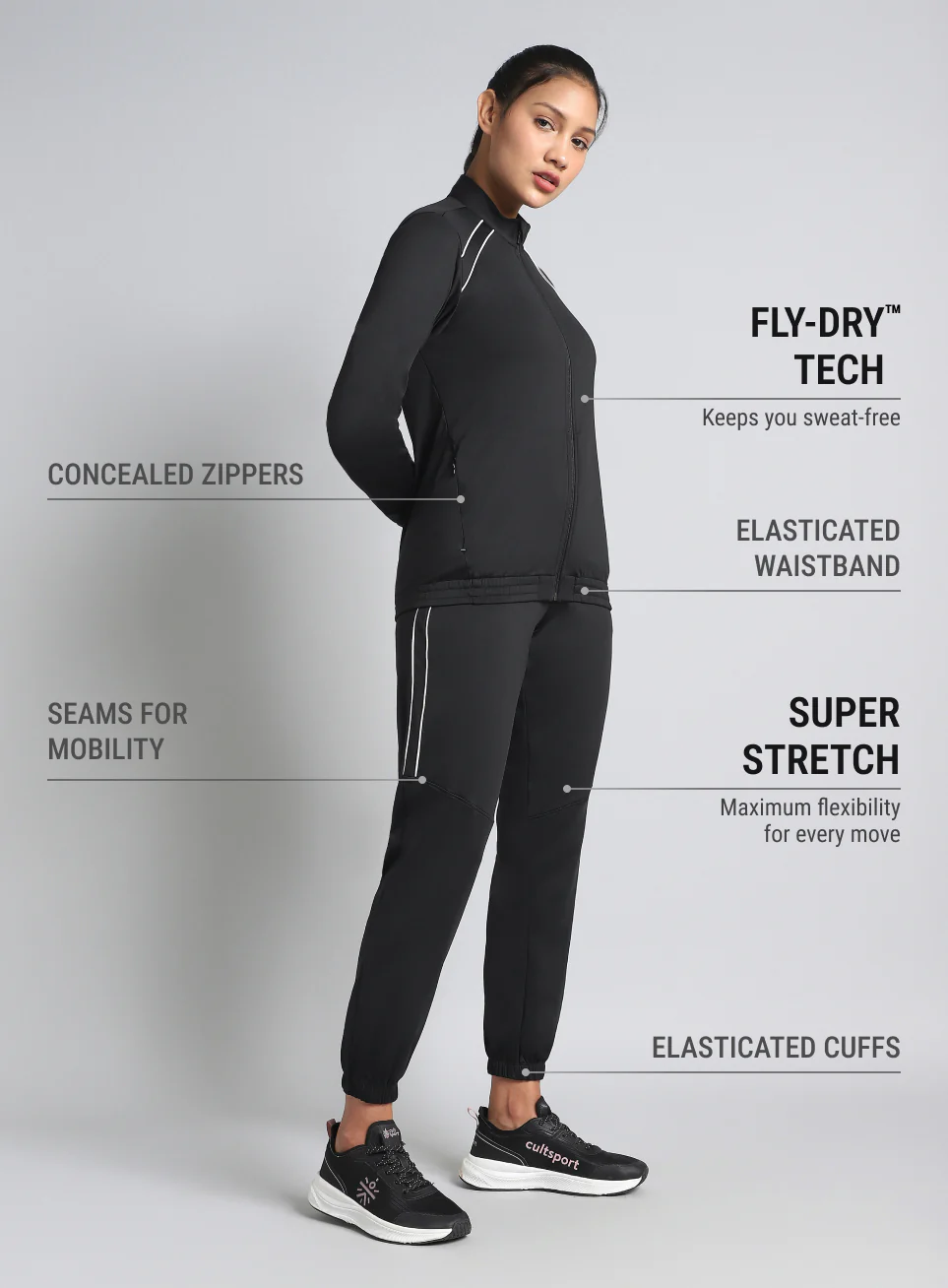 Women's Black Train All Format Track Suit - Image 5