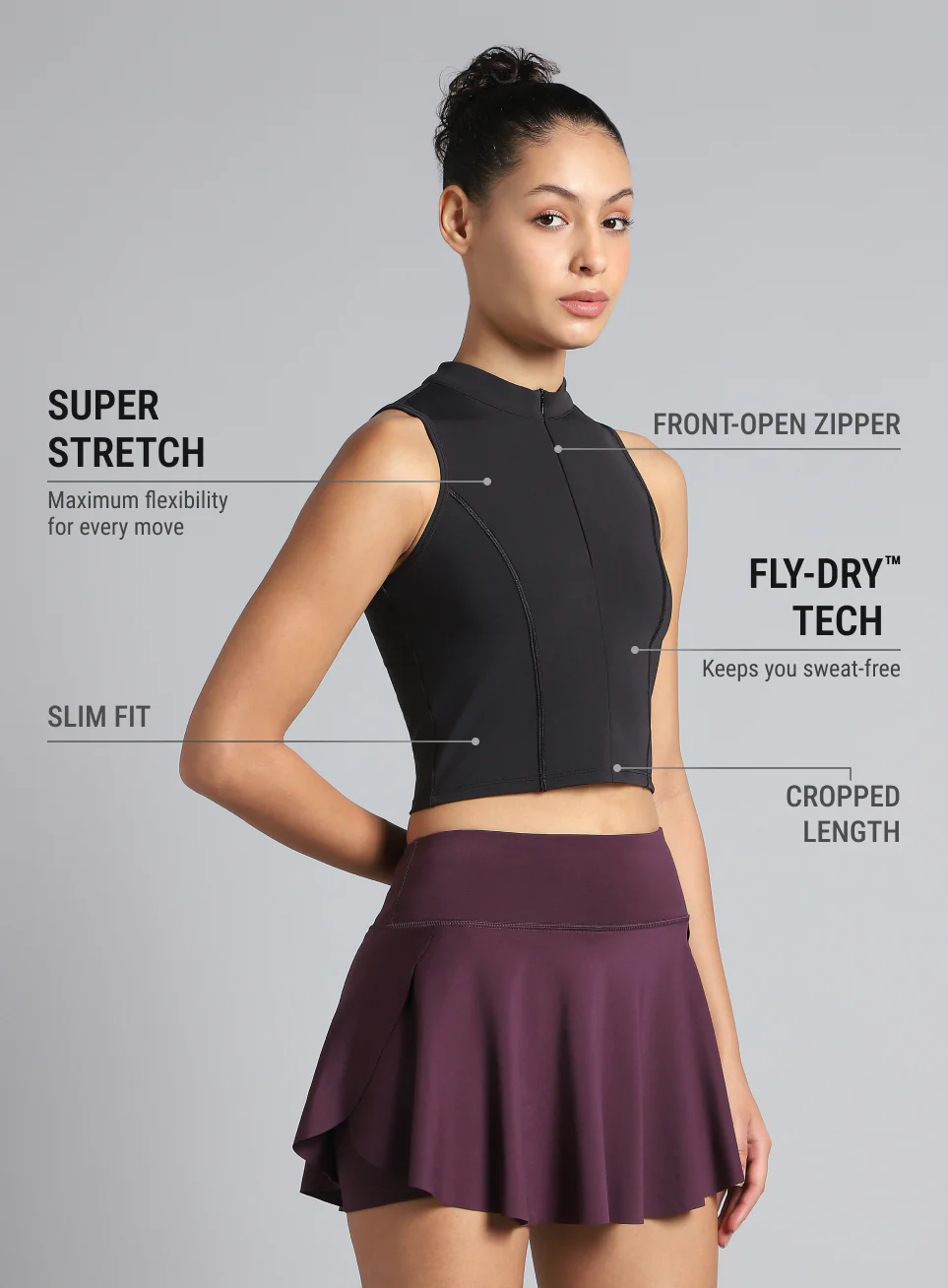 Women's Black Train All Sculpted Slim Fit Top - Image 5