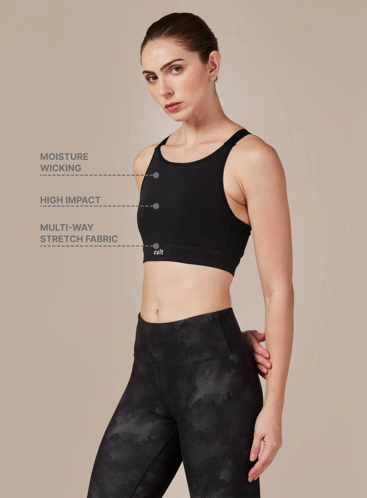 Women's Black Training Essential Bra - Image 3