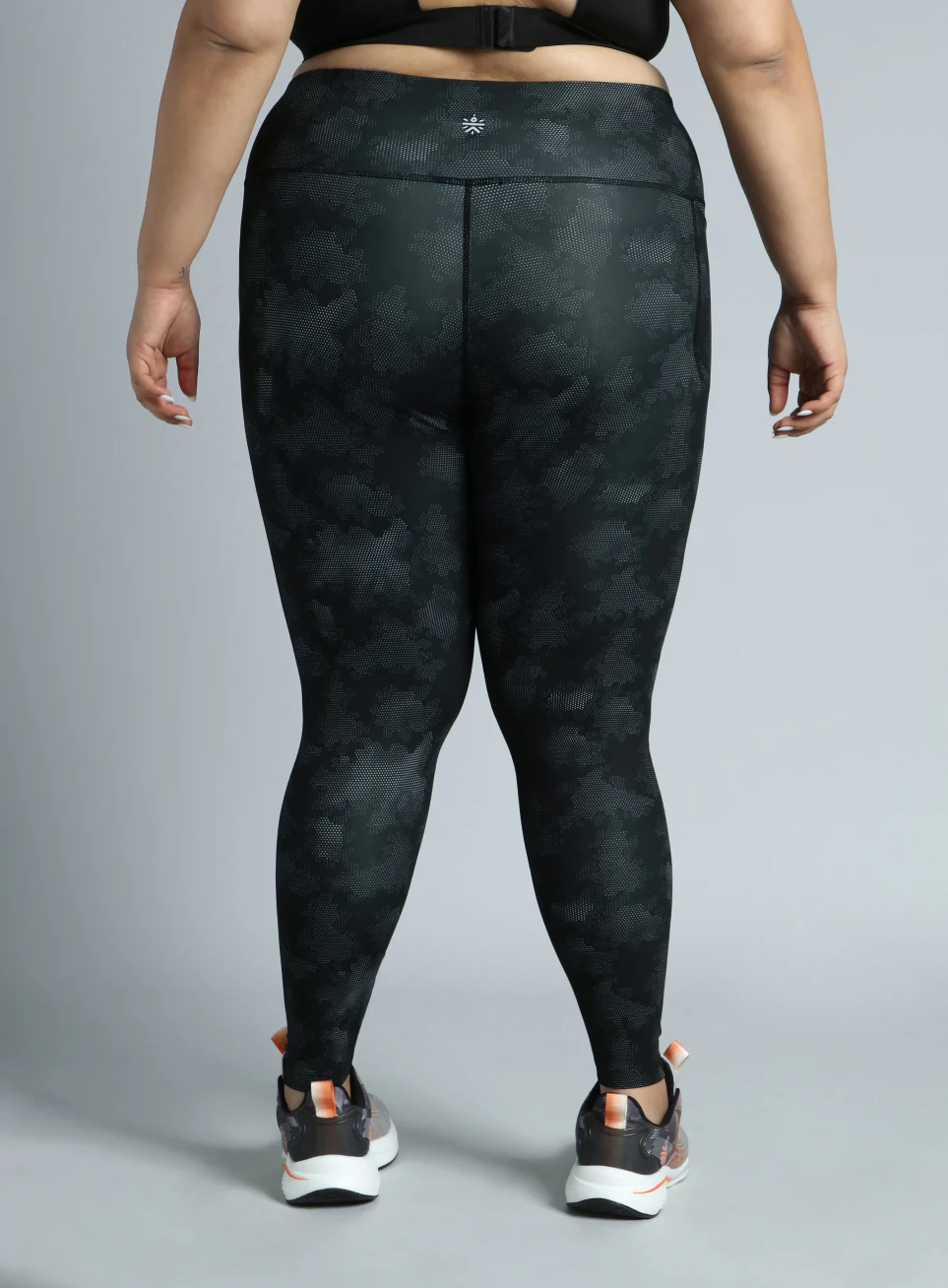 Women's Black Training Essential Plus Size Printed Tights - Image 6