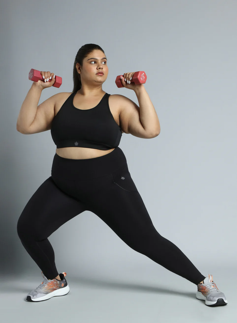 Women's Black Training Essential Plus Size Tights - Image 3