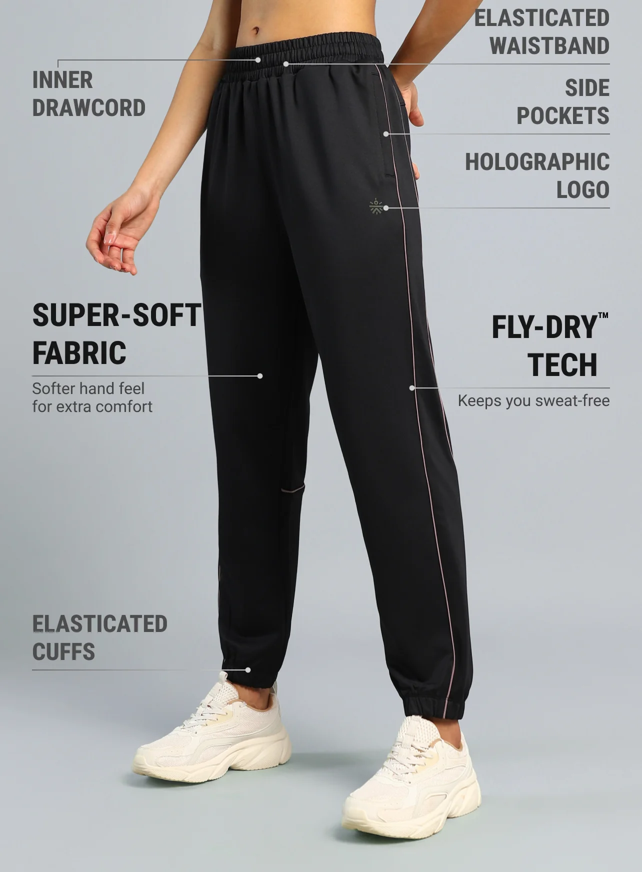 Women's Black Training Sculpted Joggers - Image 5