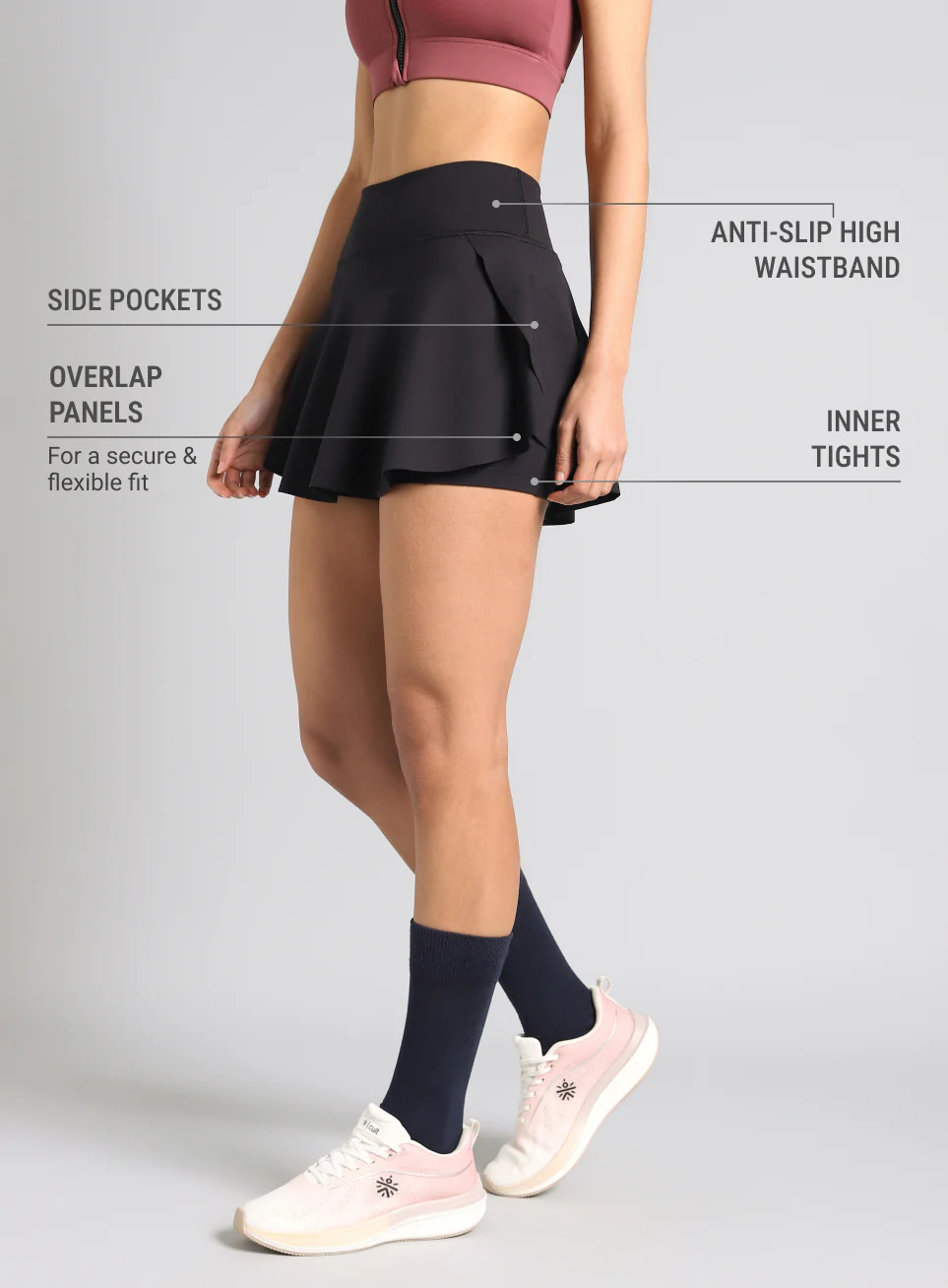 Women's Black True Performance Sculpted COMFlex Skorts - Image 5