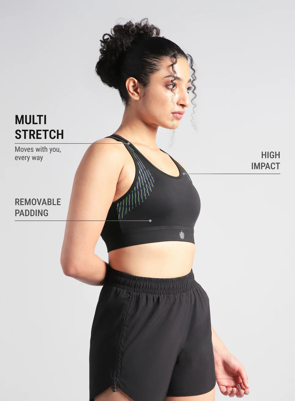 Women's Black True Strength High Support Sports Bra - Image 5