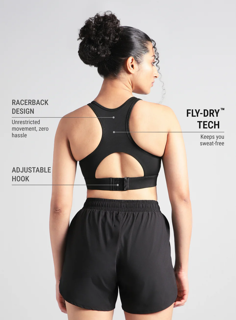 Women's Black True Strength High Support Sports Bra - Image 6