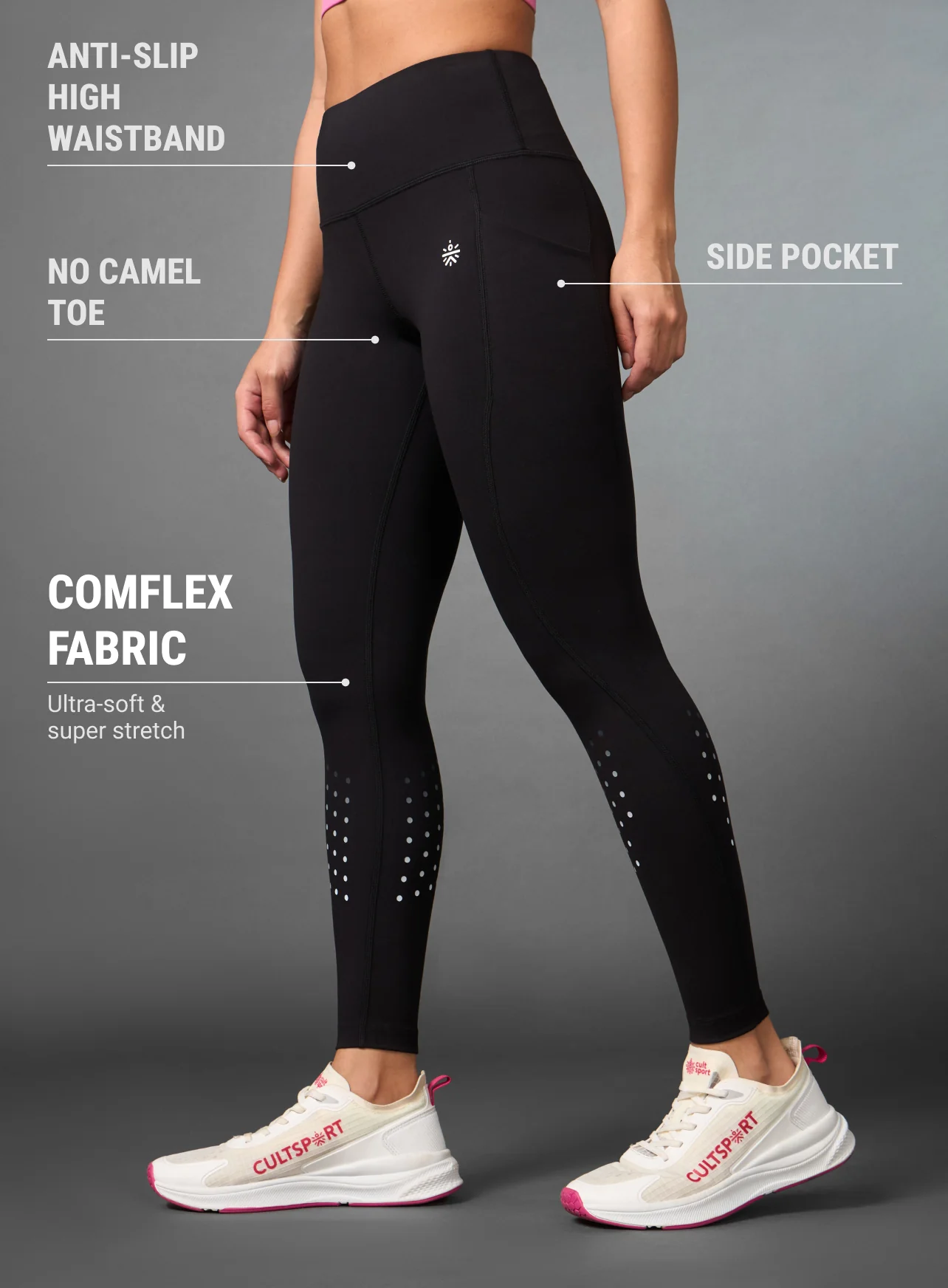 Women's Black Ultimate COMFlex Run Tights - Image 5