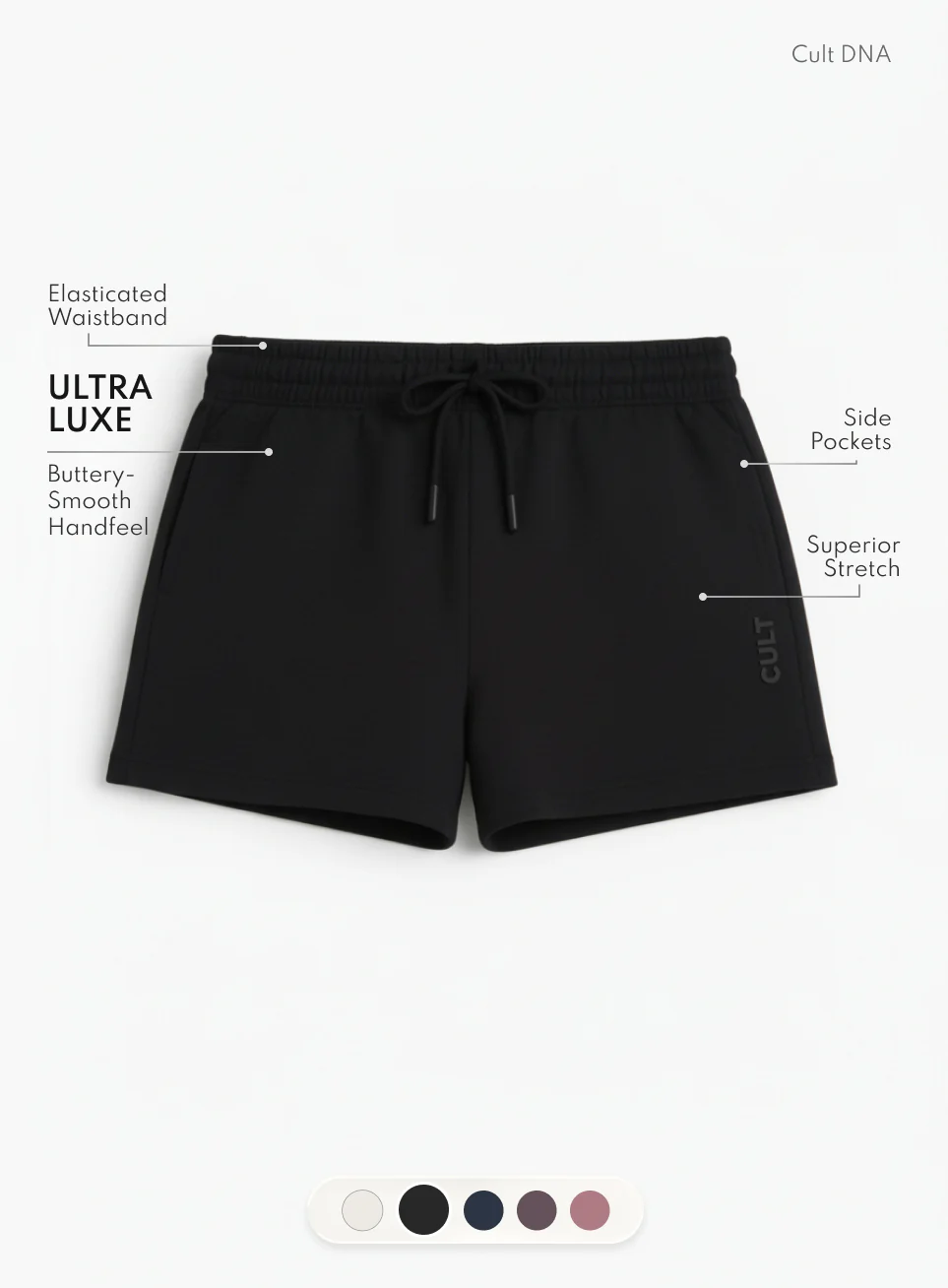 Women's Black Ultra Luxe Classic Shorts - Image 4