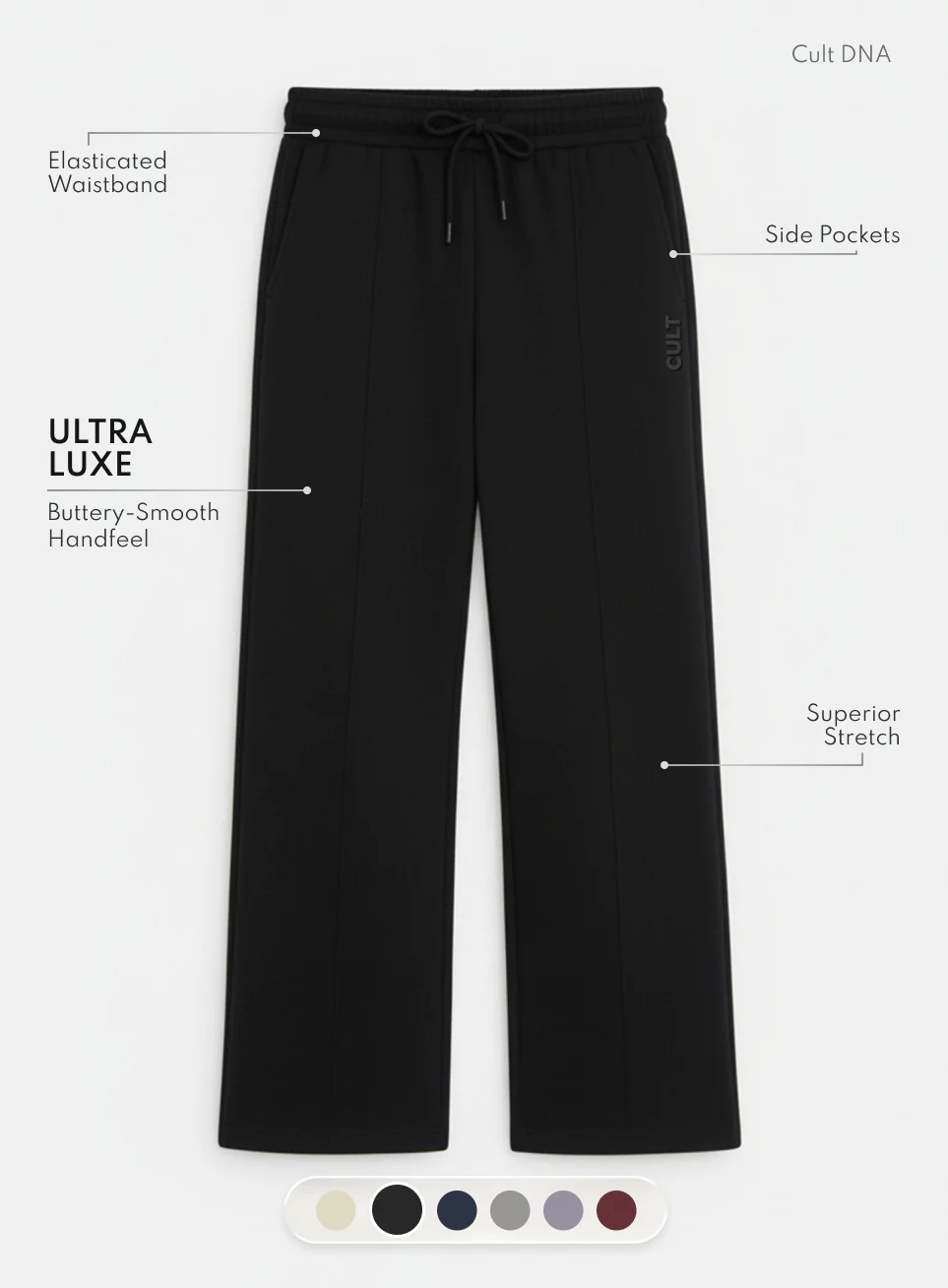 Women's Black Ultra Luxe Tailored Trackpants - Image 4
