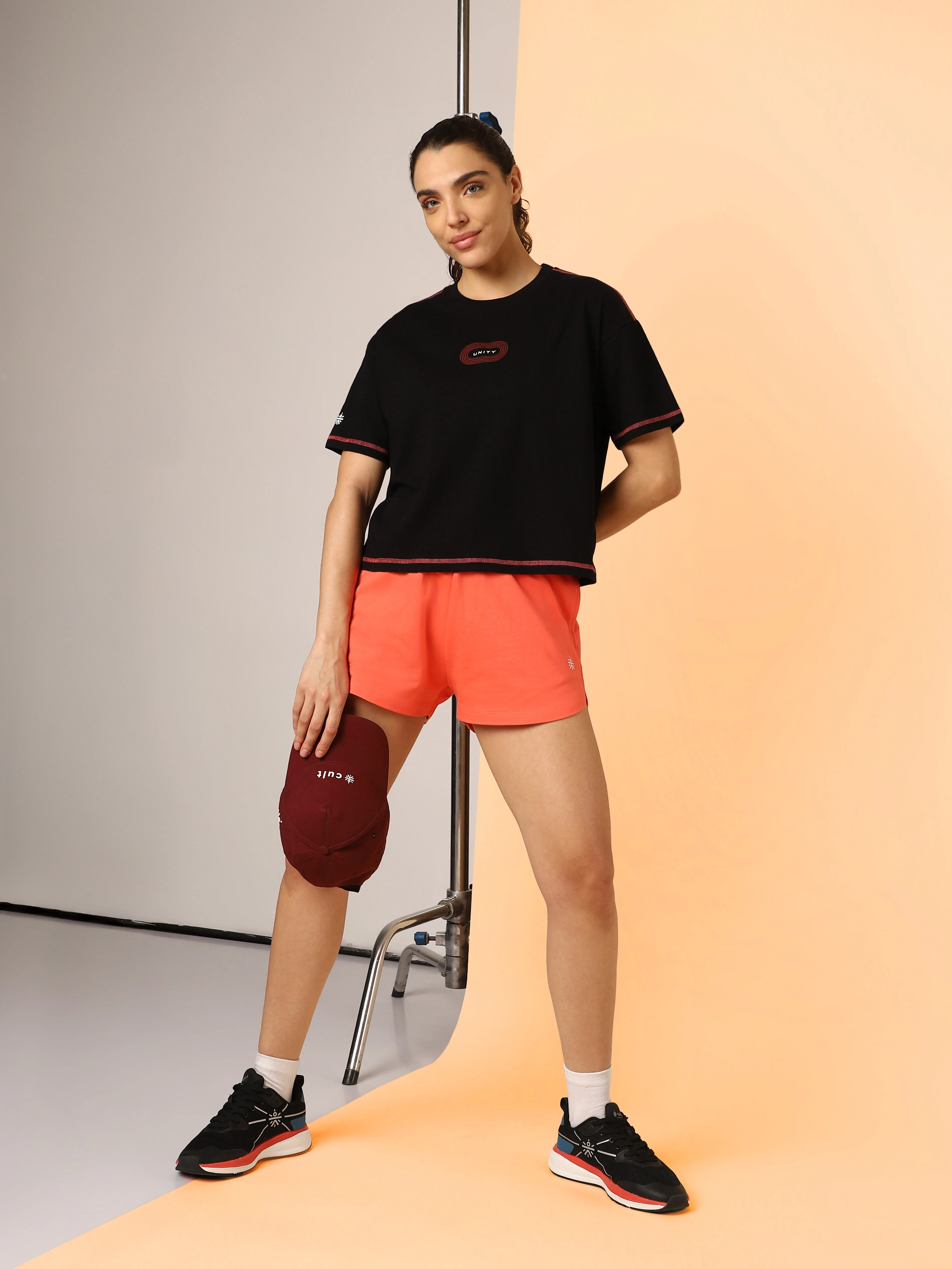 Women's Black Unity Boxy Crop fit Top - Image 2