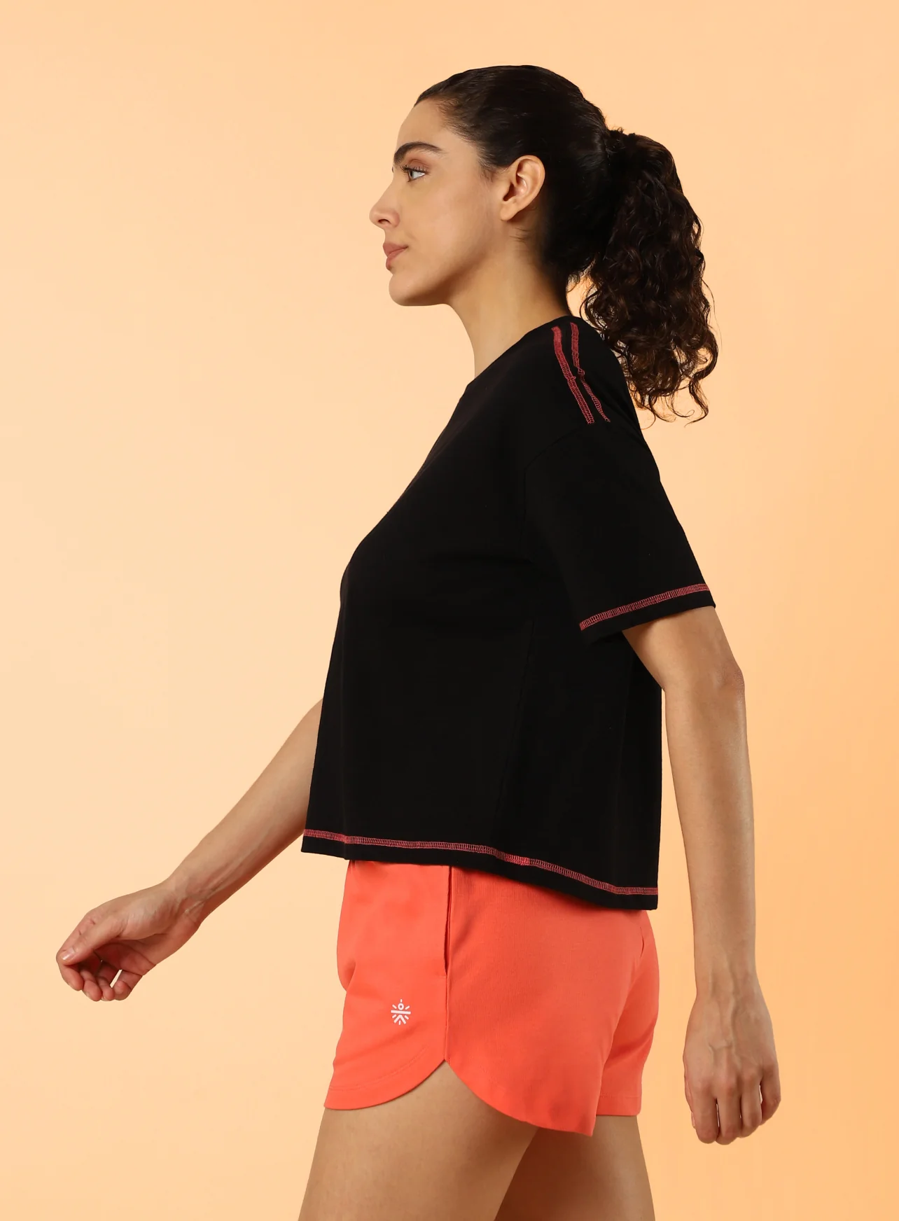 Women's Black Unity Boxy Crop fit Top - Image 5