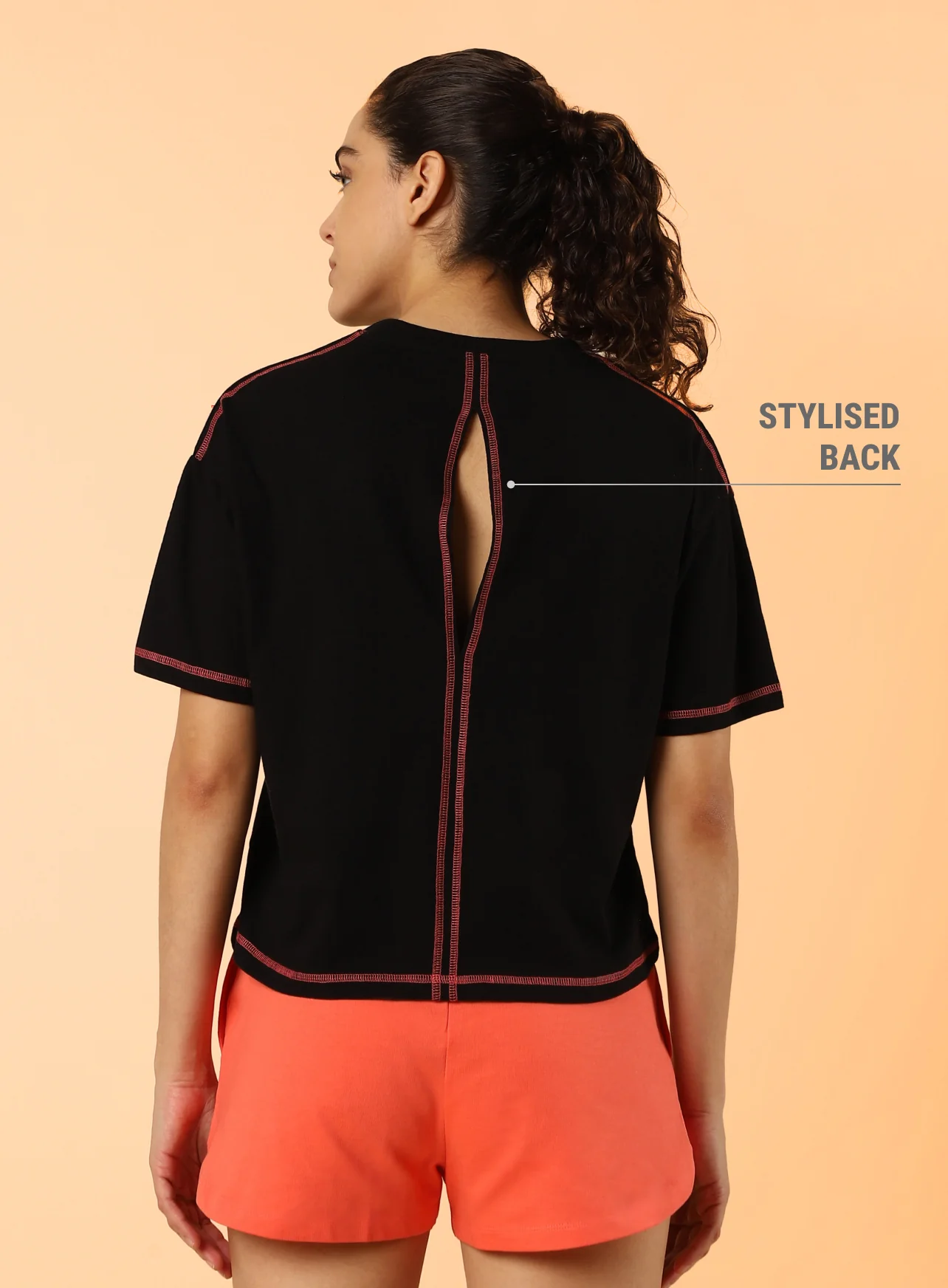 Women's Black Unity Boxy Crop fit Top - Image 6