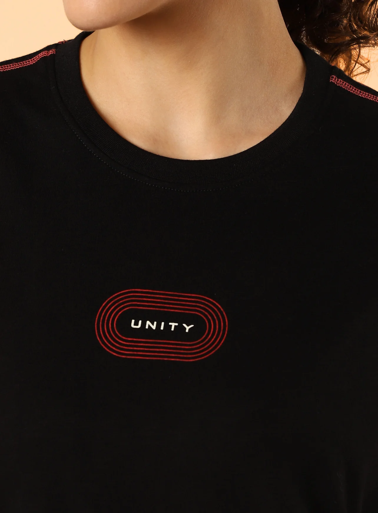 Women's Black Unity Boxy Crop fit Top - Image 7