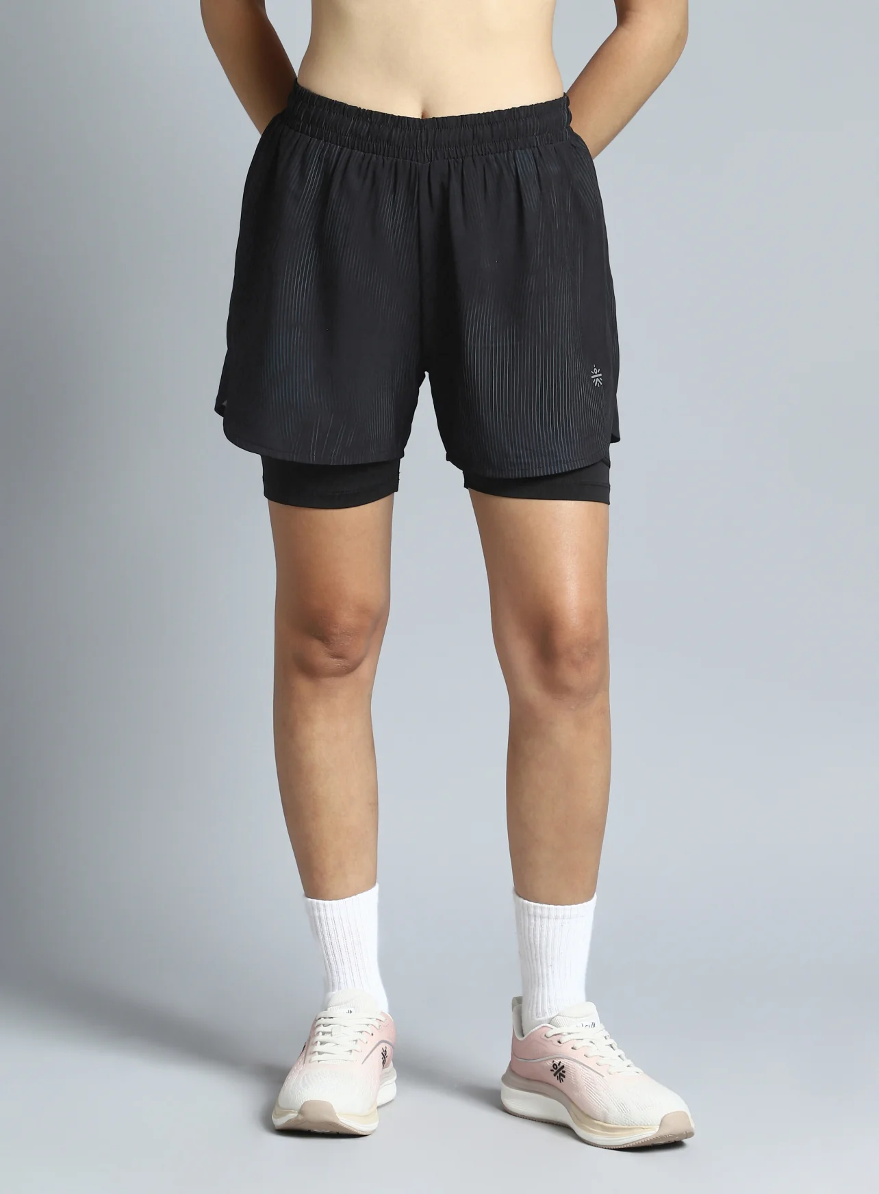 Women's Black Urban Camo Run Built-in Shorts - Image 12