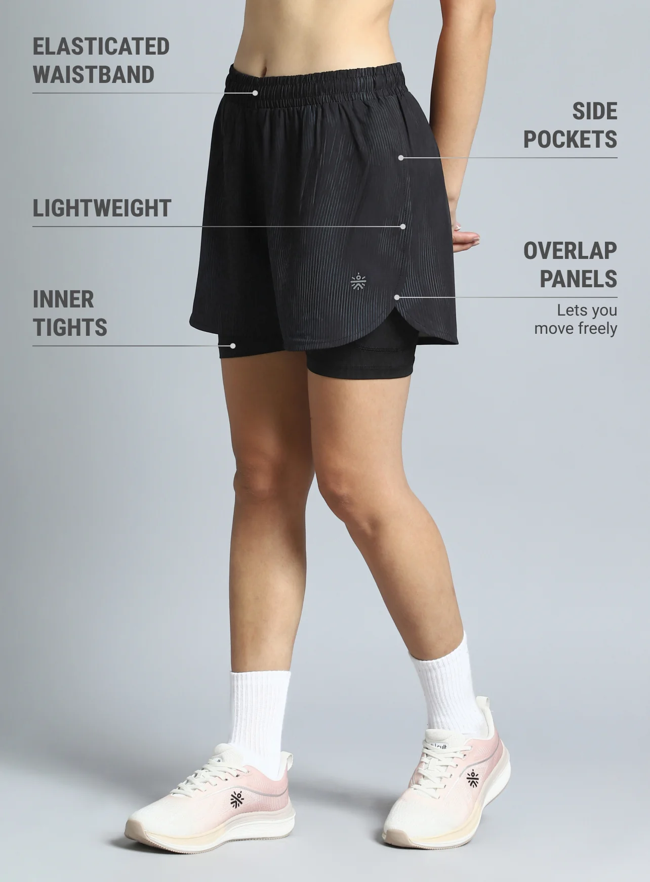 Women's Black Urban Camo Run Built-in Shorts - Image 5