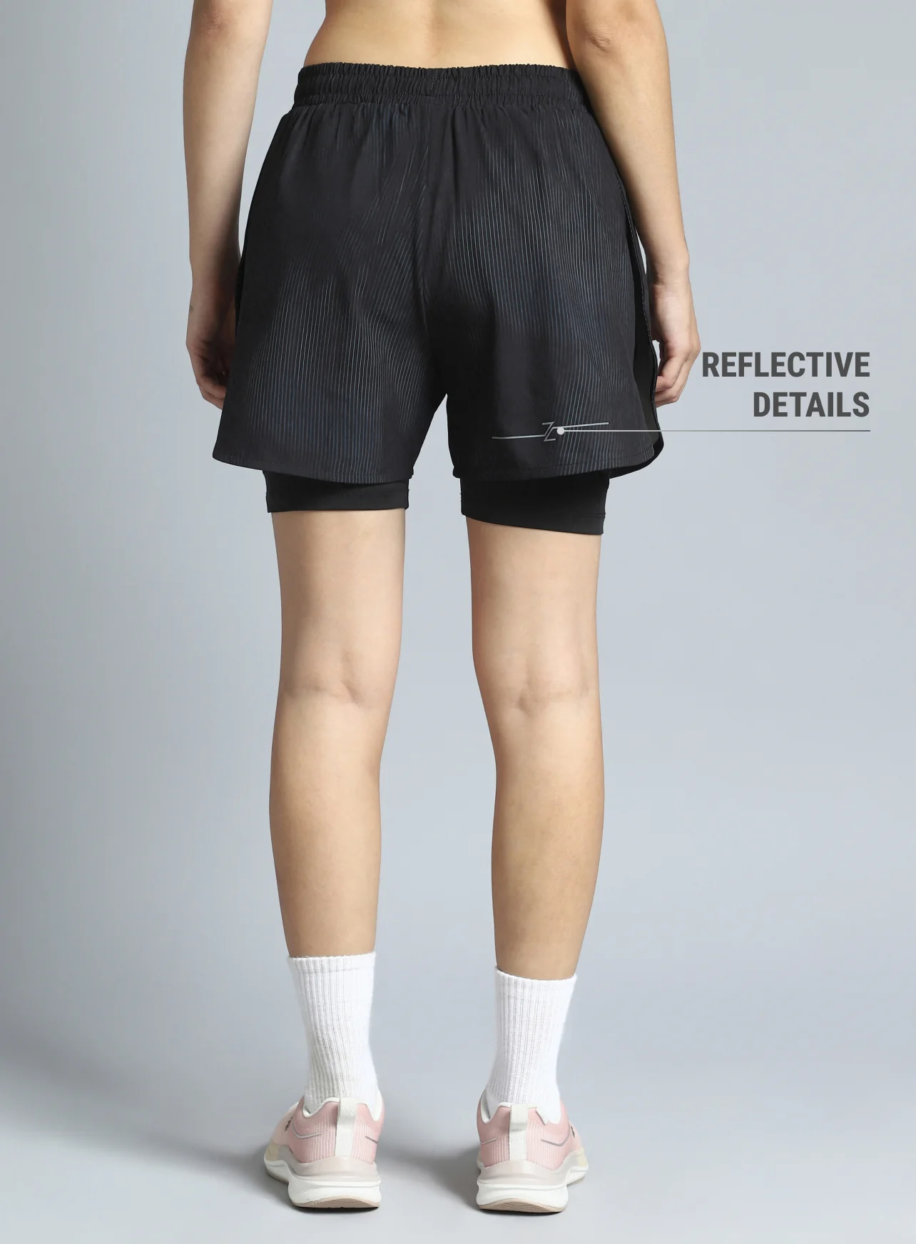 Women's Black Urban Camo Run Built-in Shorts - Image 6