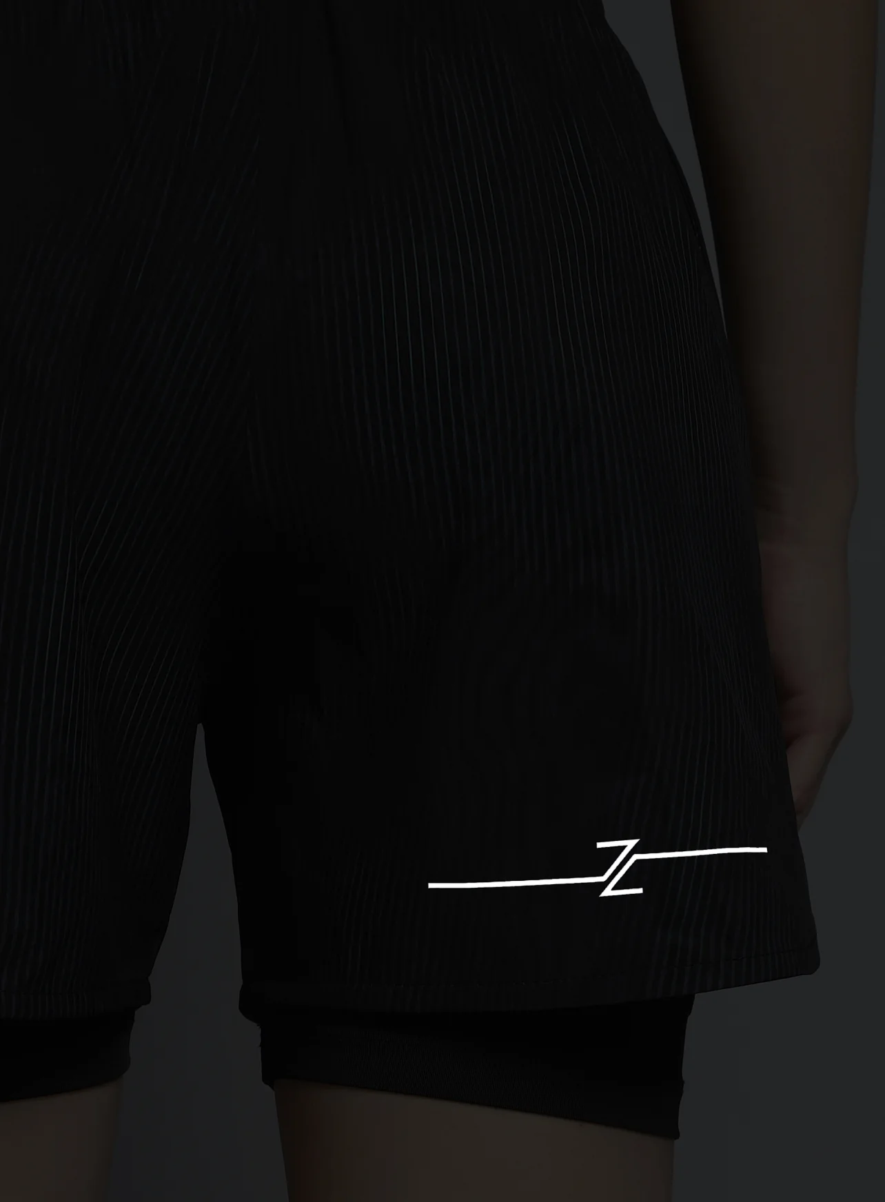 Women's Black Urban Camo Run Built-in Shorts - Image 9