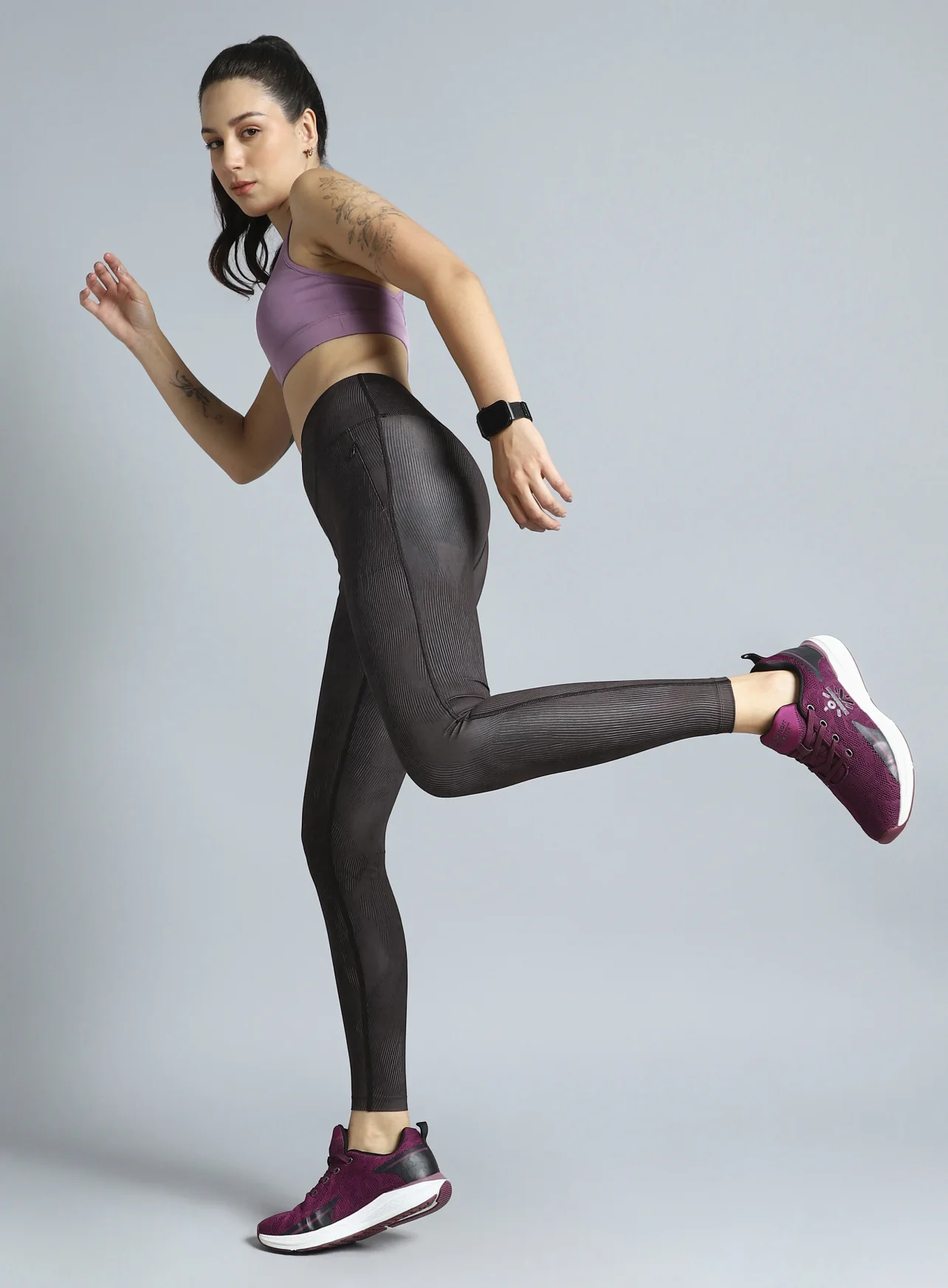 Women's Black Urban Camo Running COMFlex Tights - Image 3
